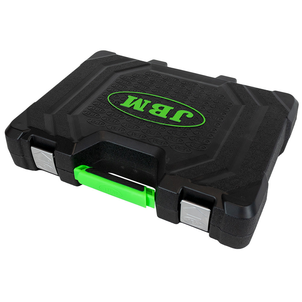 VALIGETTA PORTAUTENSILI DA 132 PEZZI CON BUSSOLE ESAGONALI SATINATE JBM 54082