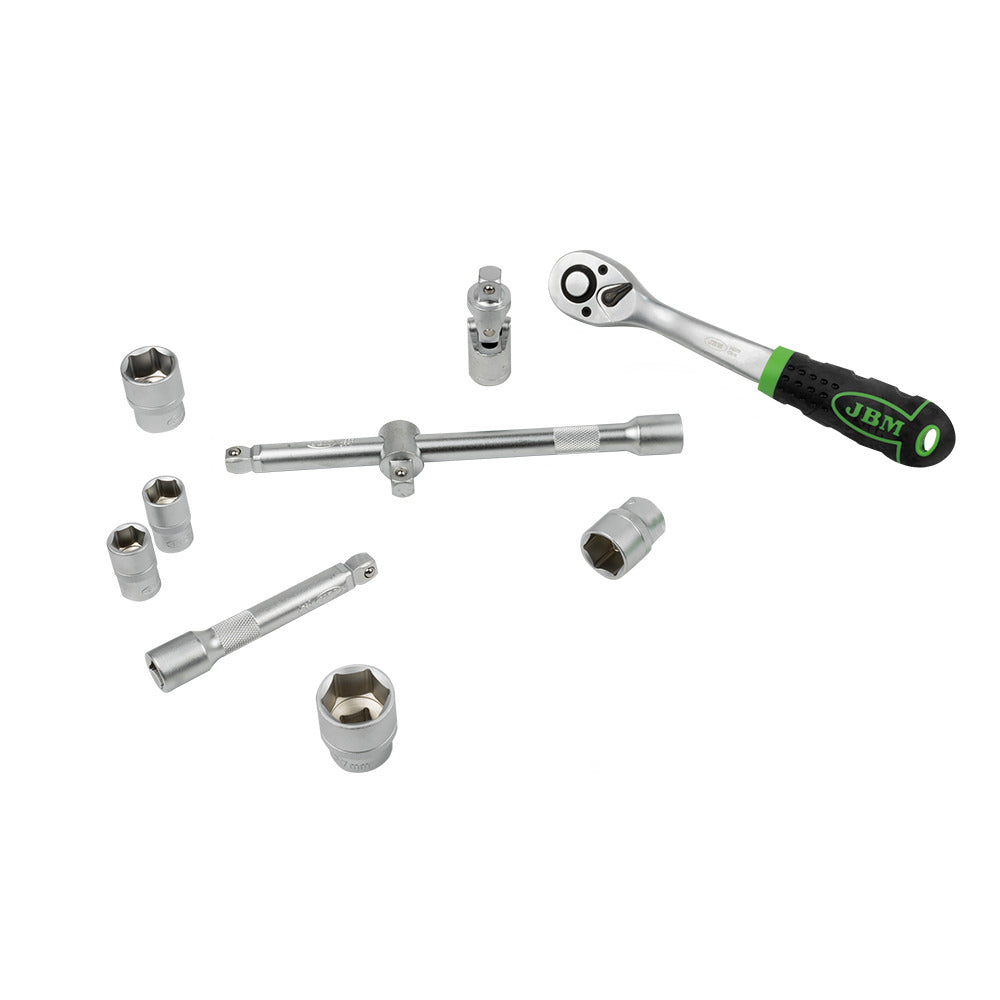 VALIGETTA DI UTENSILI DA 22 PEZZI CON BUSSOLE ESAGONALI DA 1/2" SATINATE 54108