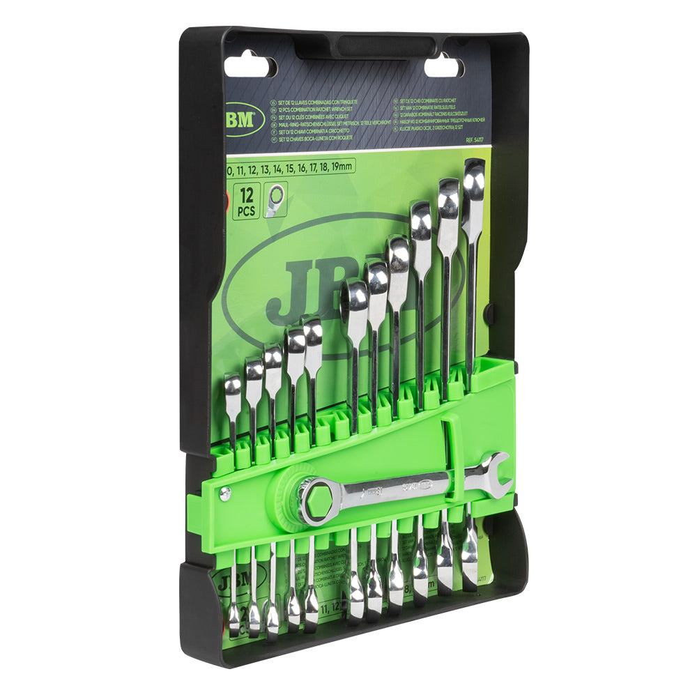 SET DI 12 CHIAVI COMBINATE A CRICCHETTO 54117 JBM
