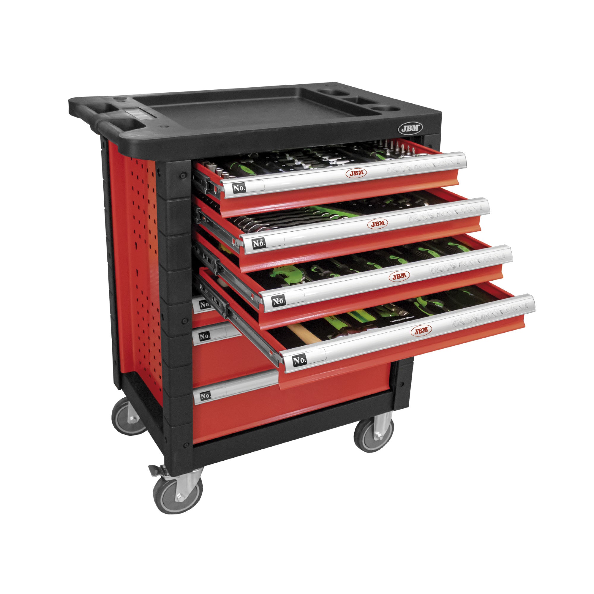 CARRELLO CON 7 CASSETTI ROSSO - SPECIALE PER AUTOCARRI 54238 JBM