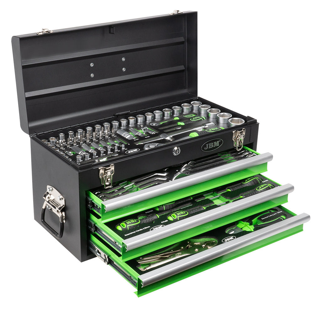 CASSETTA IN METALLO CON UTENSILI 143 PEZZI SATINATI JBM 54261