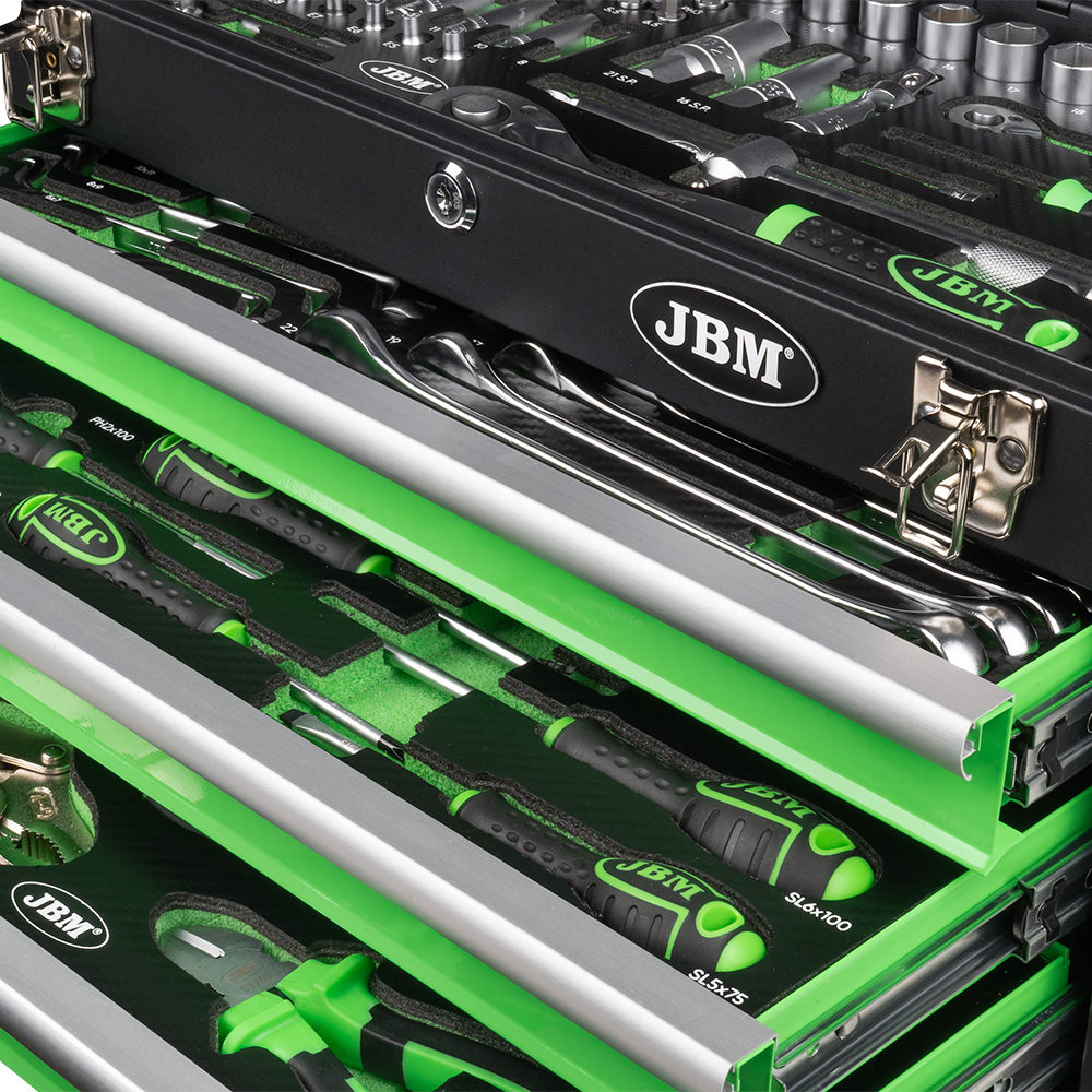 CASSETTA IN METALLO CON UTENSILI 143 PEZZI SATINATI JBM 54261