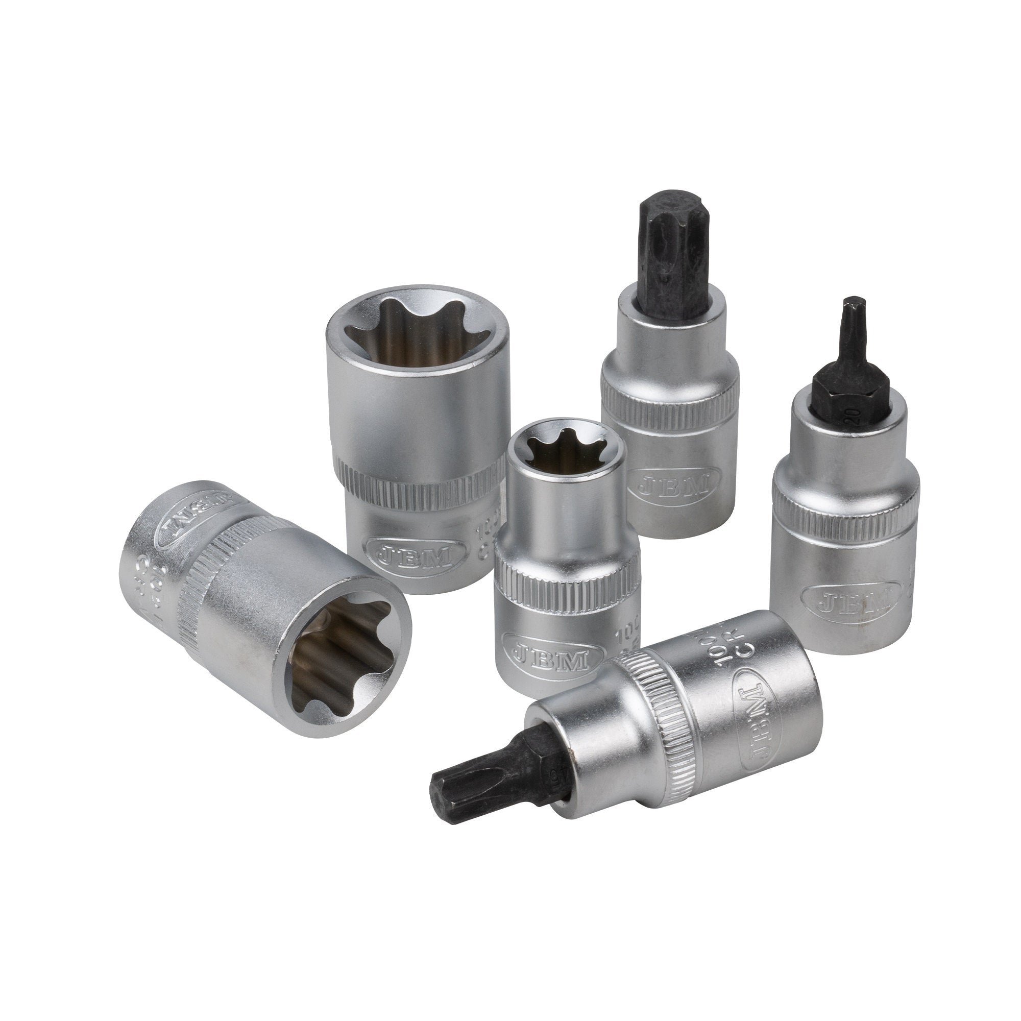 SET DI BUSSOLE E PUNTE TORX 1/2” 19 PEZZI JBM 54266