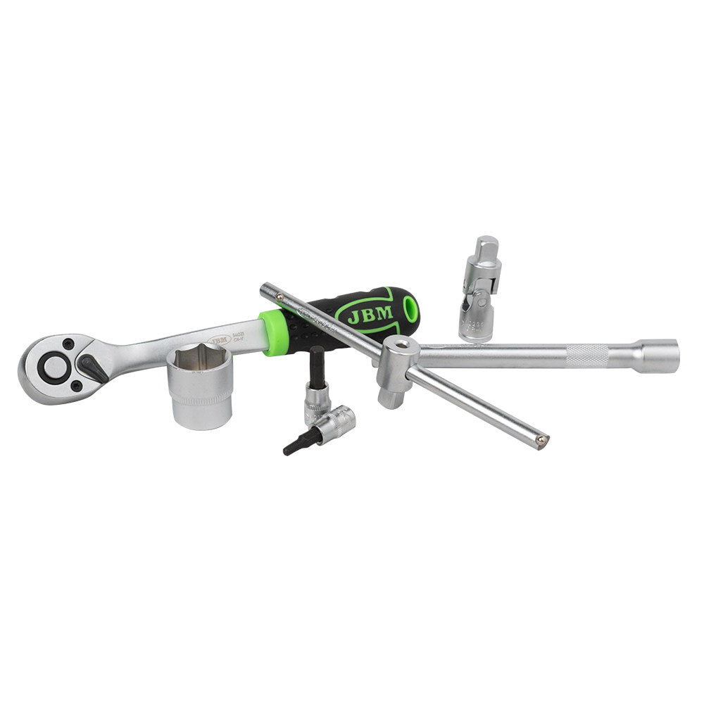 VALIGETTA DI UTENSILI 59 PEZZI CON BUSSOLE 3/8" ESAGONALI SATINATE JBM 54277