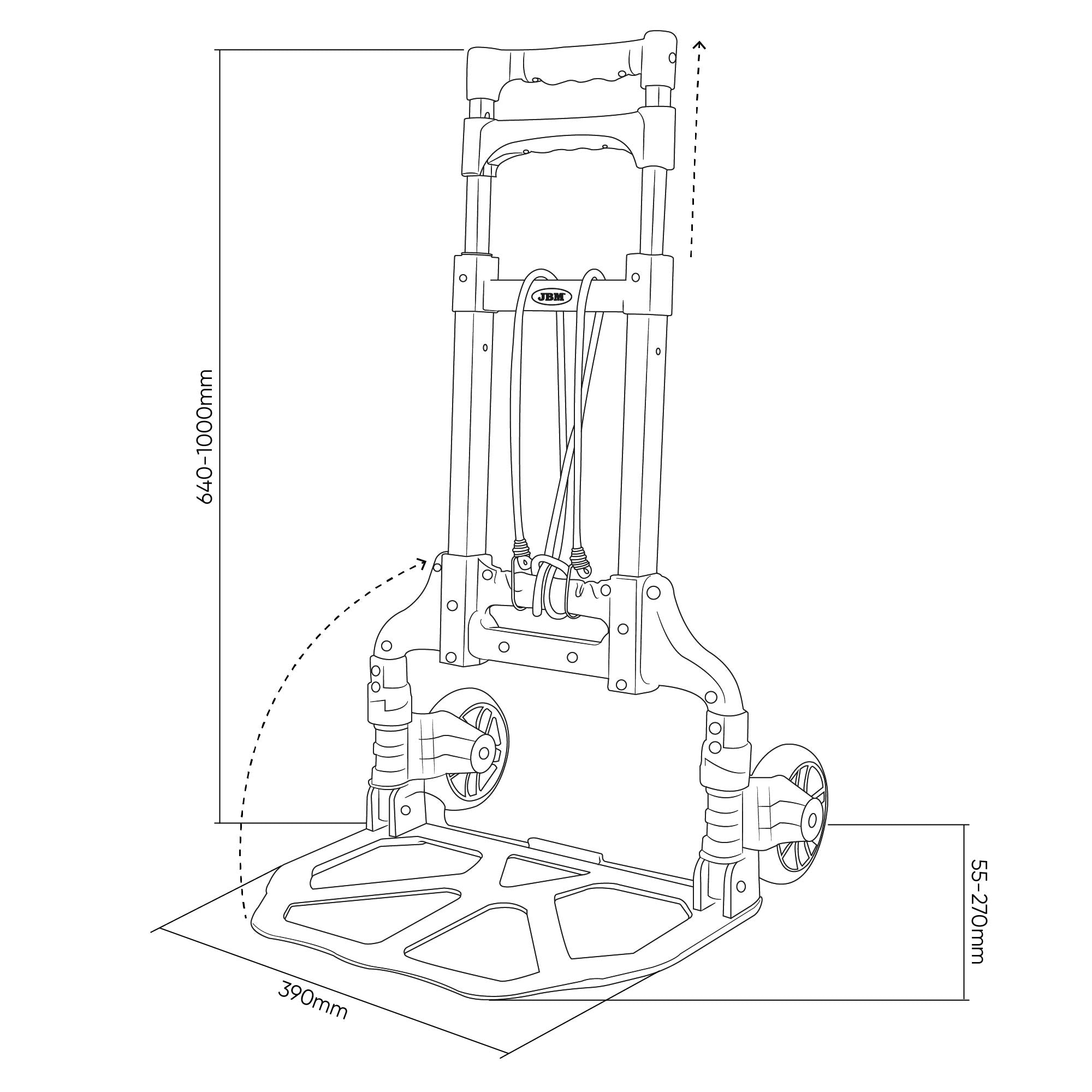 CARRELLO PIEGHEVOLE IN ALLUMINIO 75KG 54310 JBM
