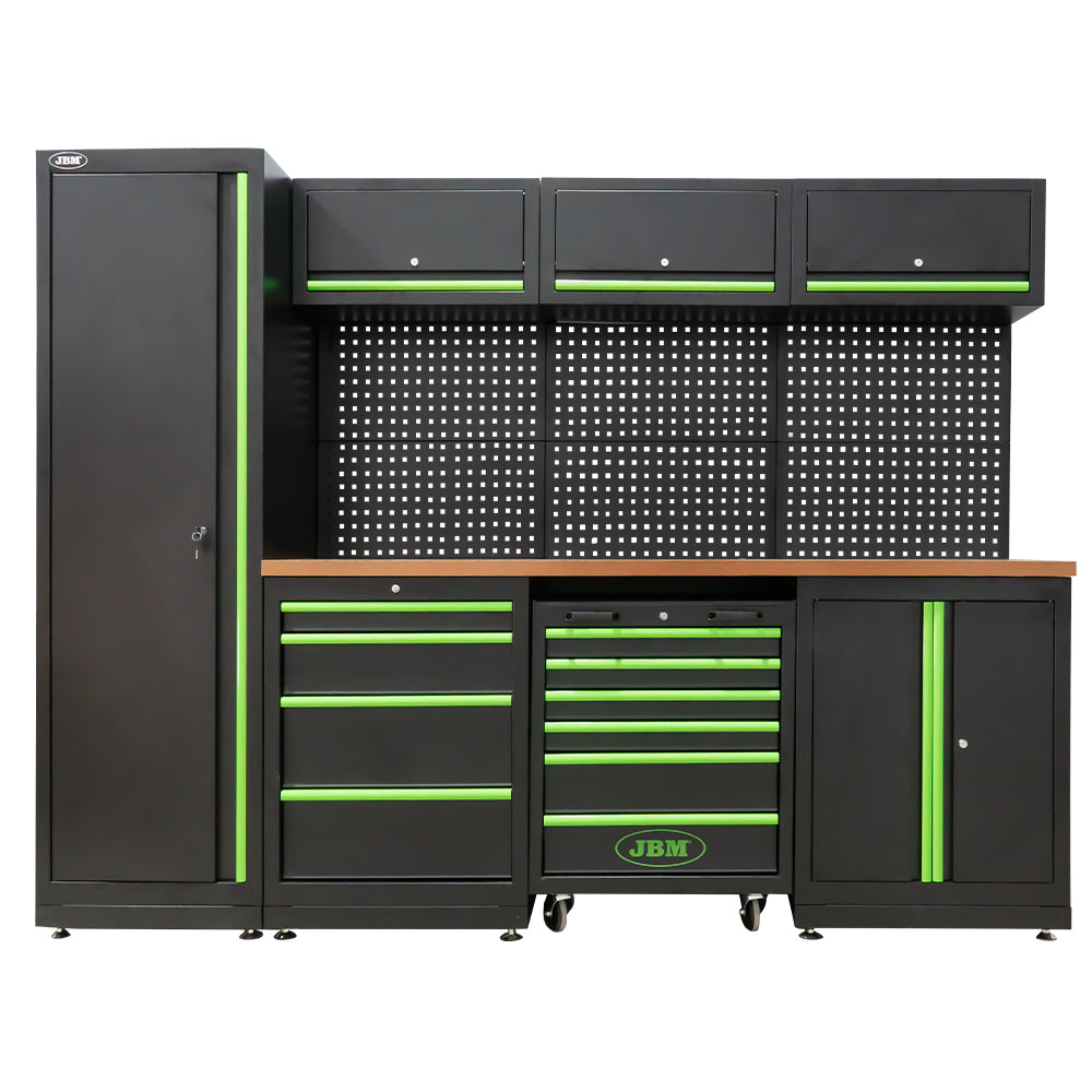 SET DI MOBILI COMPONIBILI PER OFFICINA (18 PEZZI) + SET DI 4 MODULI DI UTENSILI IN CARBONIO EVA SERIE446 JBM