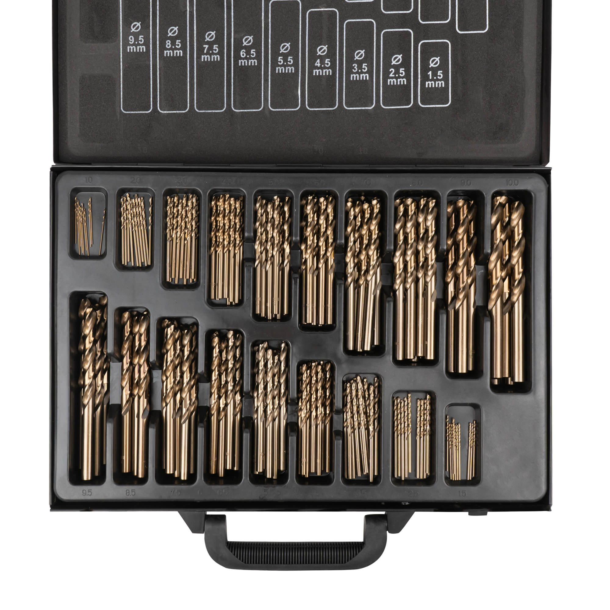 SET DI PUNTE ELICOIDALI 1-10MM HSS-CO5 COBALTO 54348 JBM