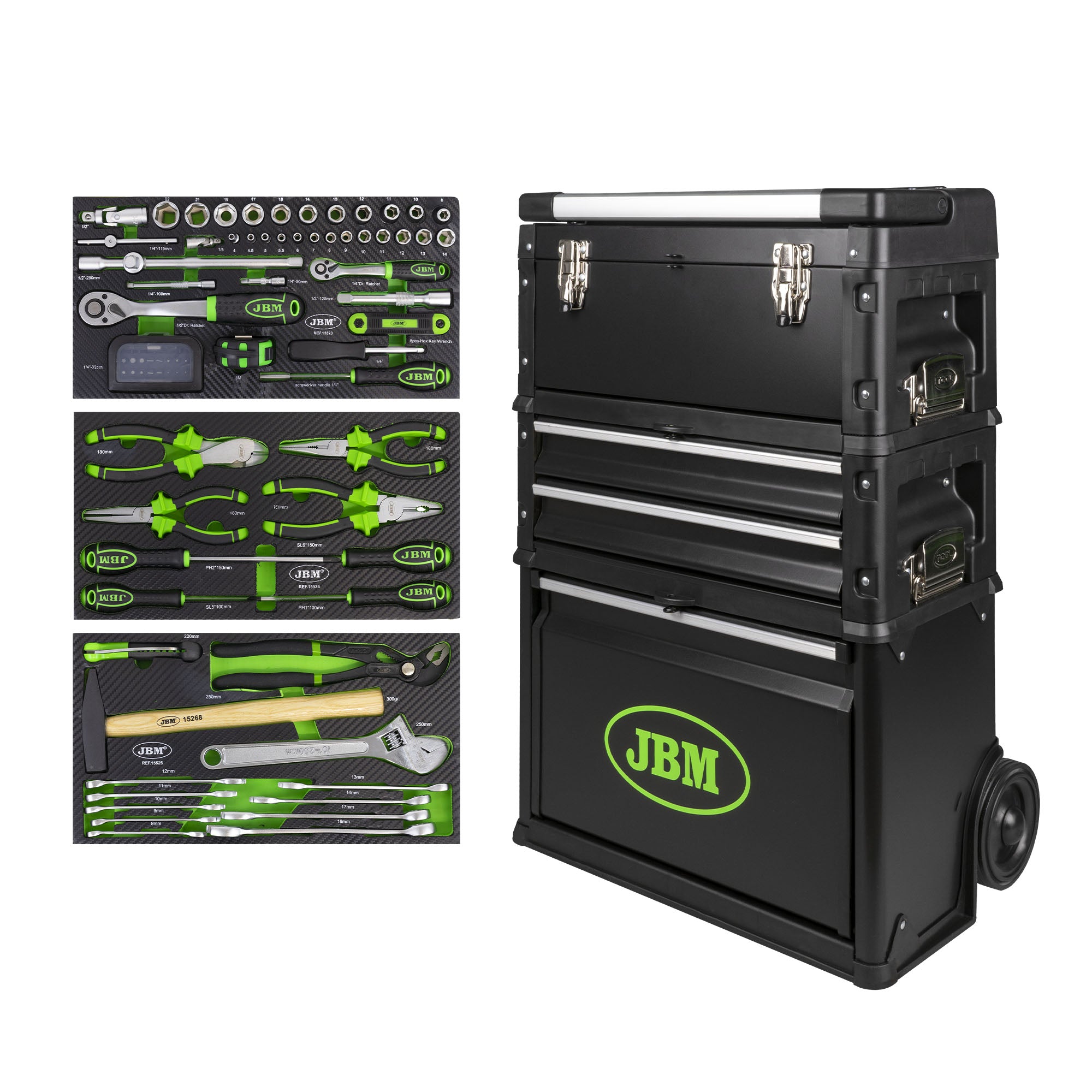 CARRELLO MODULARE TROLLEY JBM 53672 completo di 97 utensili