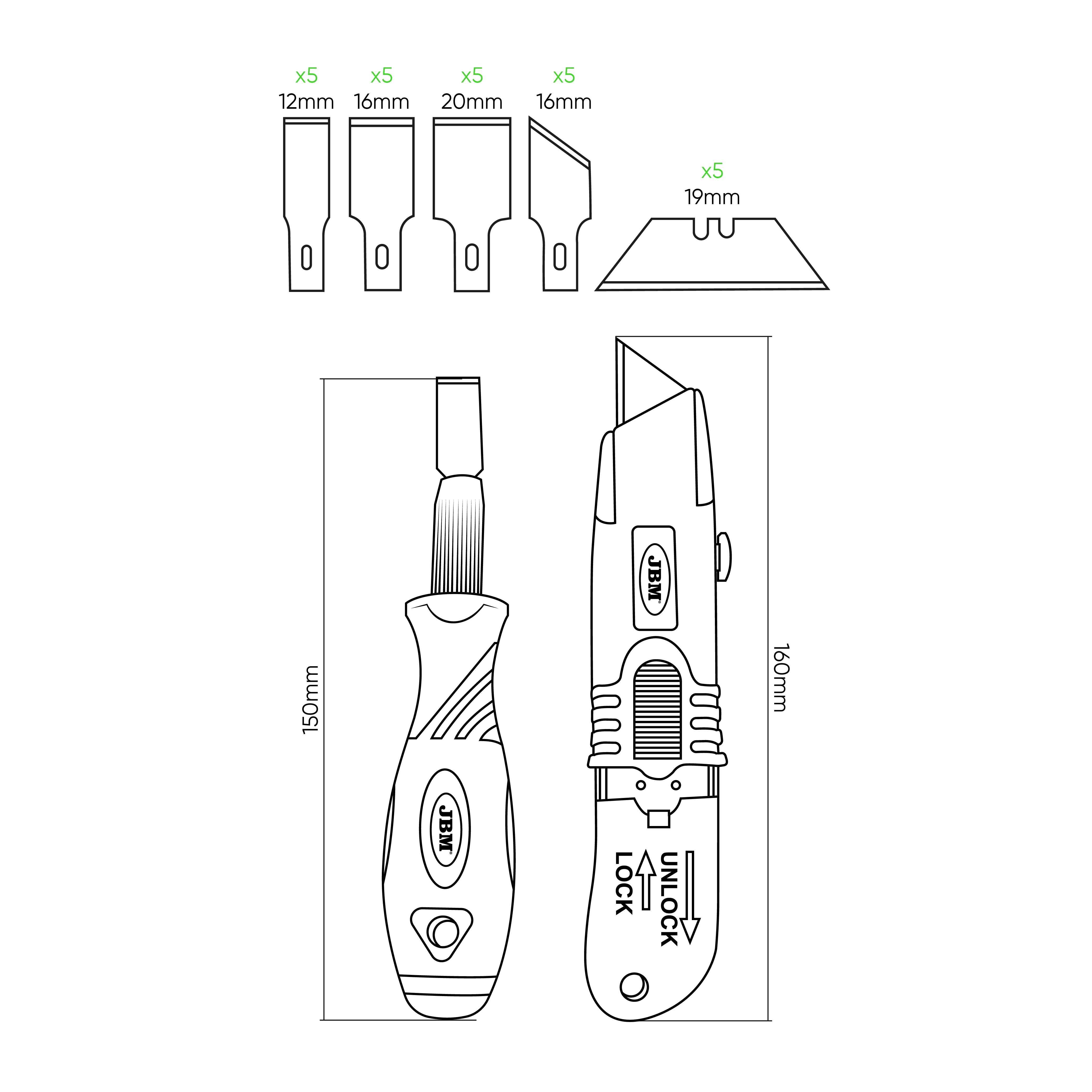 SET DI COLTELLO E RASCHIETTO 54505 JBM
