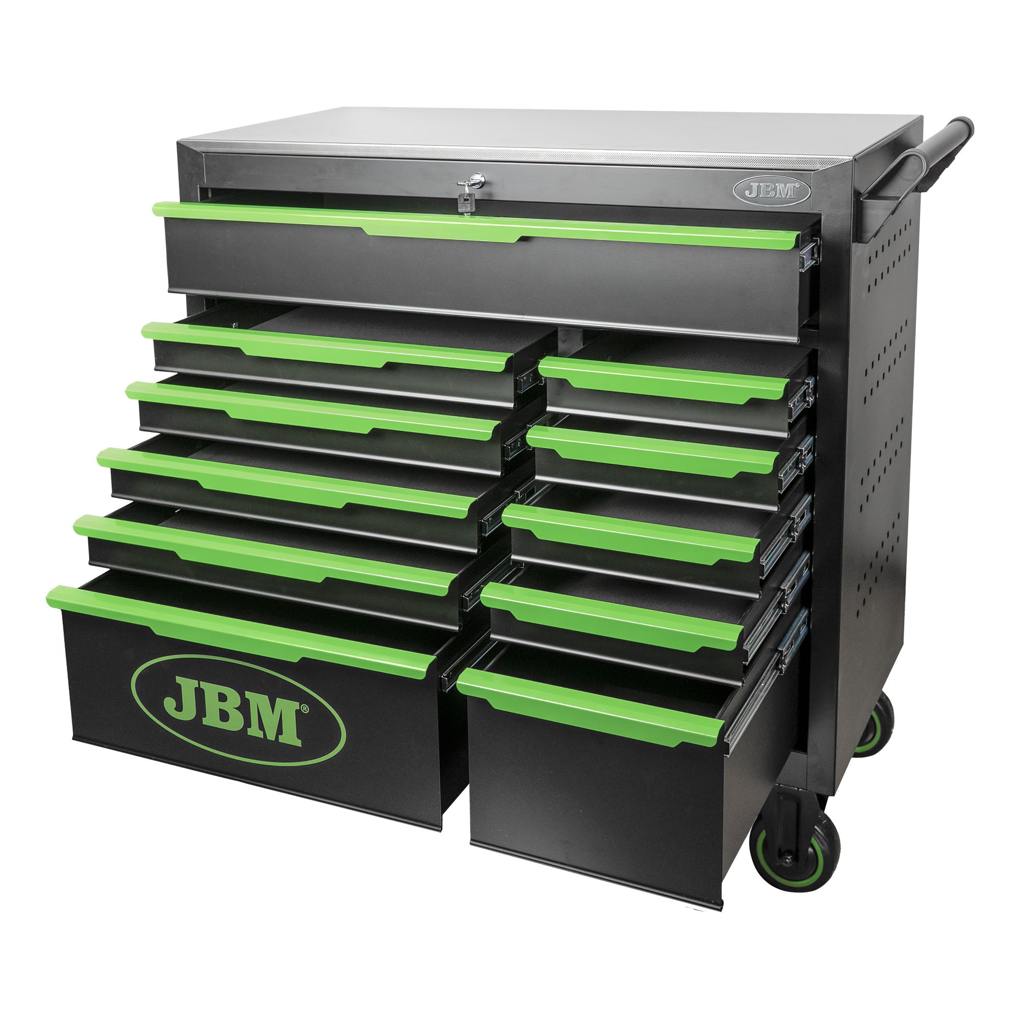 CARRELLO CON 11 CASSETTI VERDE – VUOTO 54511 JBM