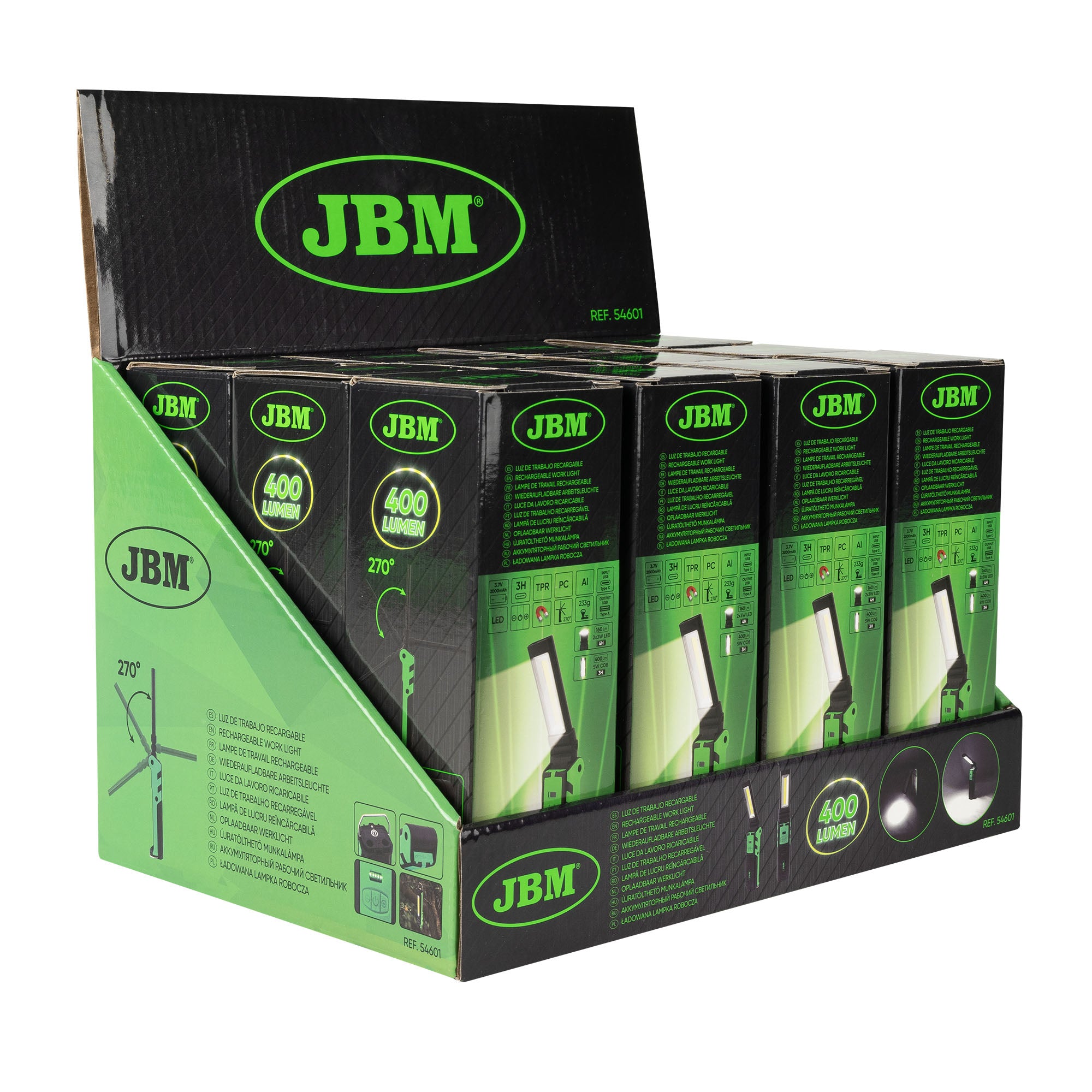 LAMPADA LED REGOLABILE ARTICOLATA CON BASE MAGNETICA - 400LM 54601 JBM