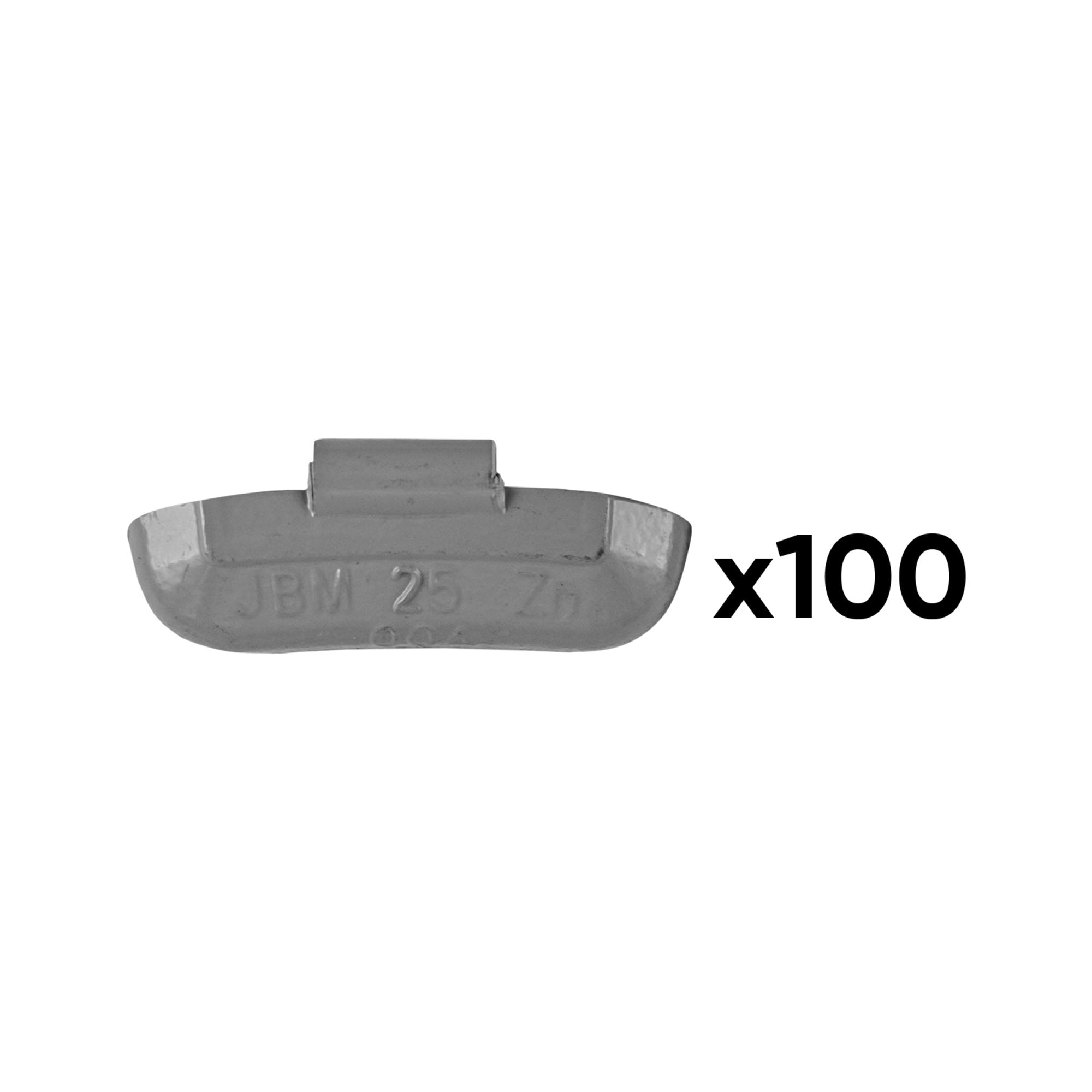 SCATOLA DI 100 PESI IN ZINCO A GRAFFETTA DA 25GR. SPECIALE PER CERCHI UNIVERSALI 54660 JBM