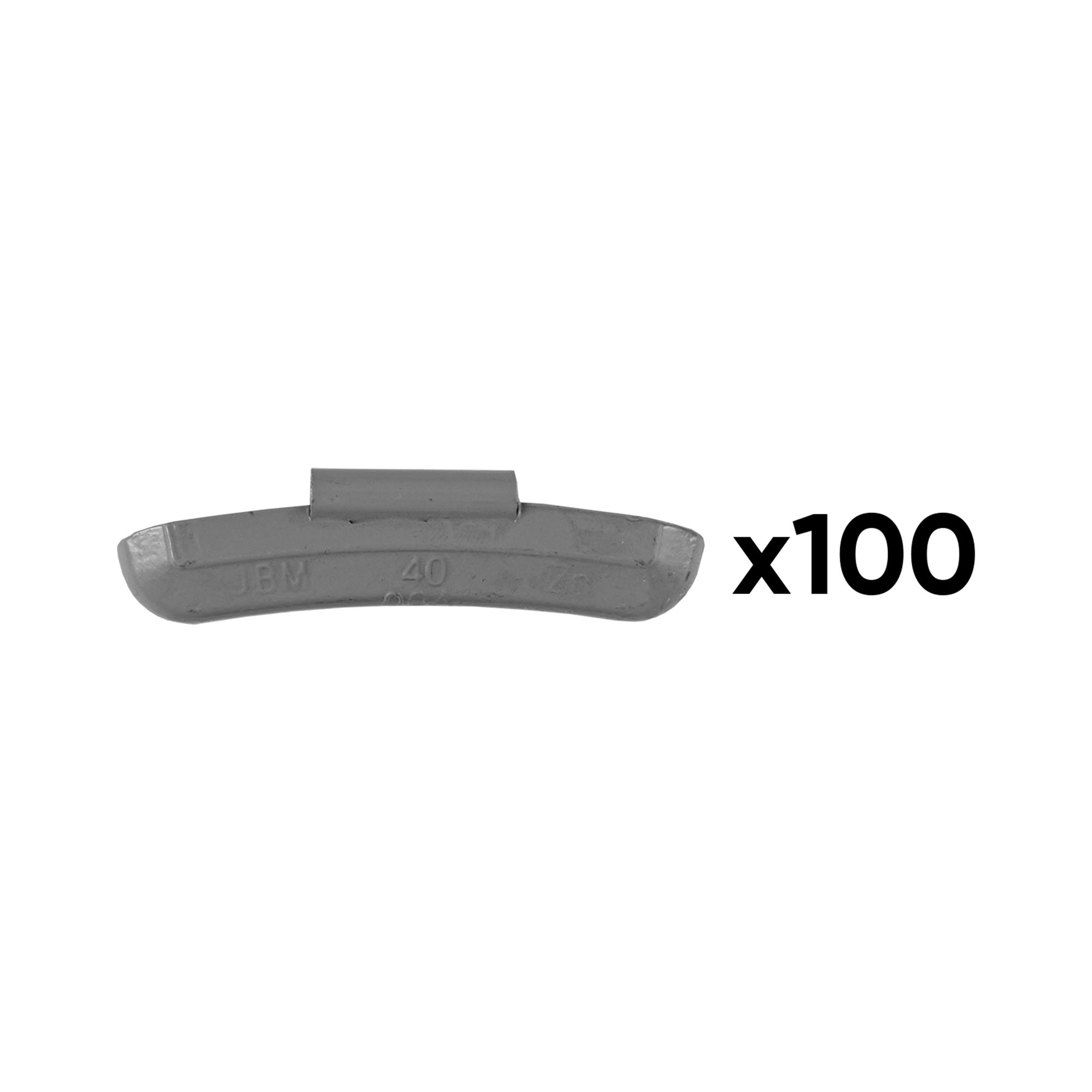 SCATOLA DI 100 PESI IN ZINCO A GRAFFETTA DA 40GR. SPECIALE PER CERCHI UNIVERSALI 54663 JBM