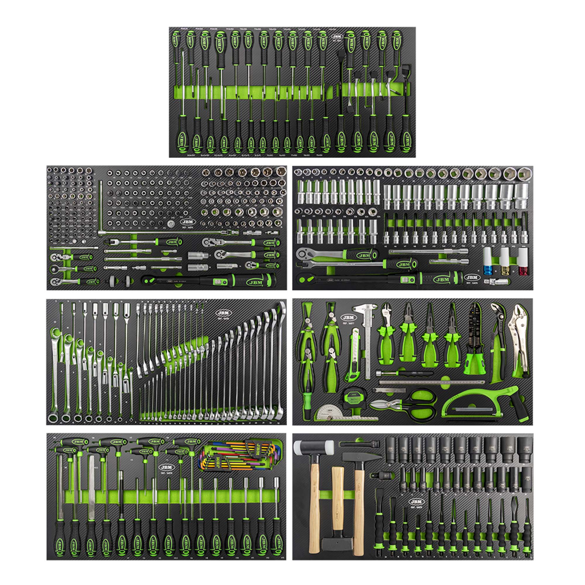 SET DI 7 MODULI DI UTENSILI IN CARBONIO EVA 54689 JBM