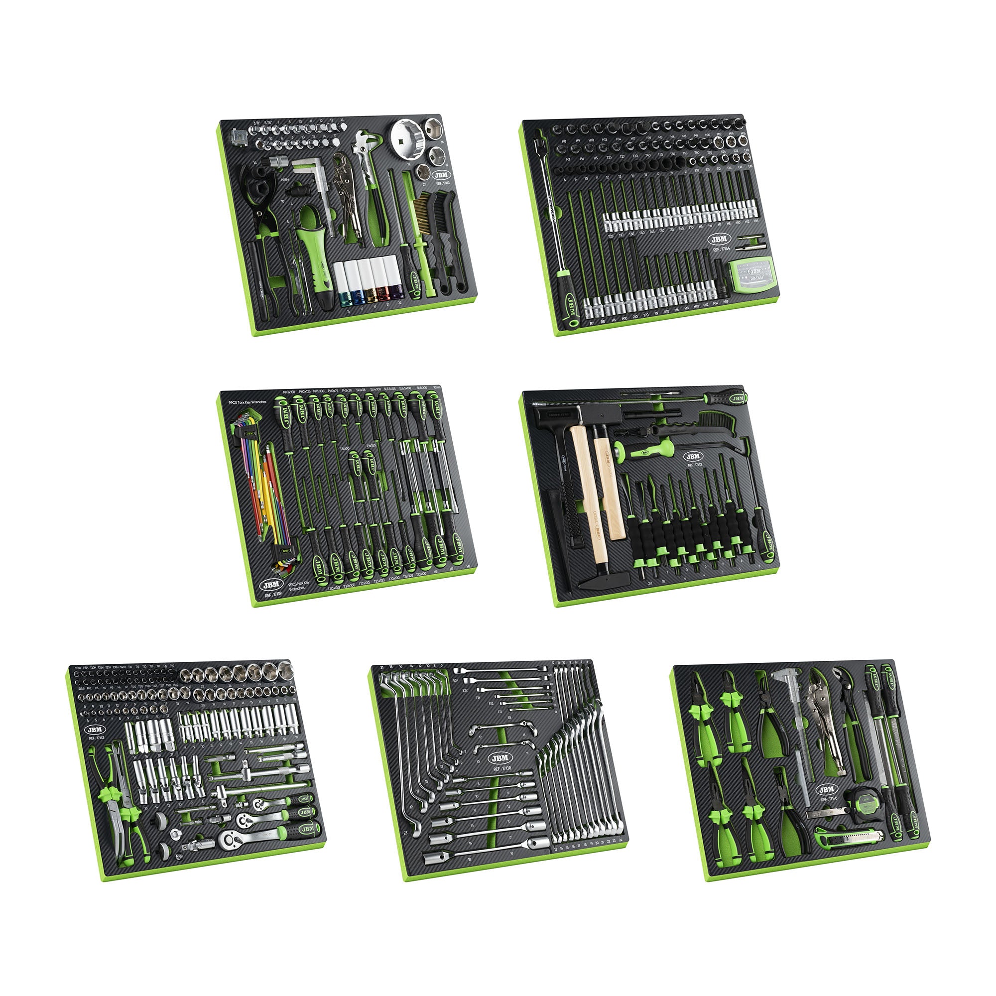 SET DI 7 VASSOI PER CARRELLO PORTAUTENSILI JBM 54720 388 UTENSILI