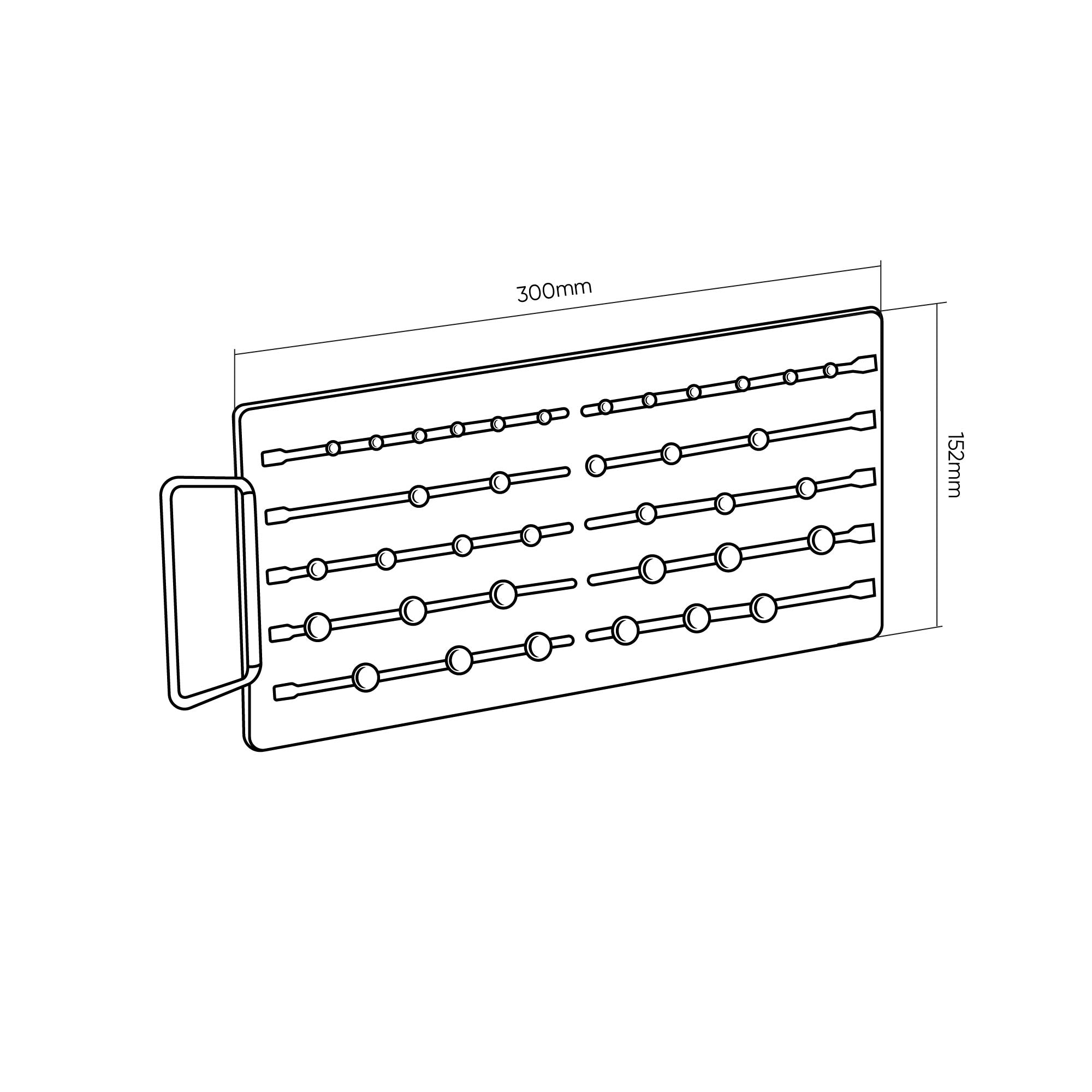 SISTEMA ORGANIZER MAGNETICO DI CHIAVI, 38 PEZZI 54759 JBM