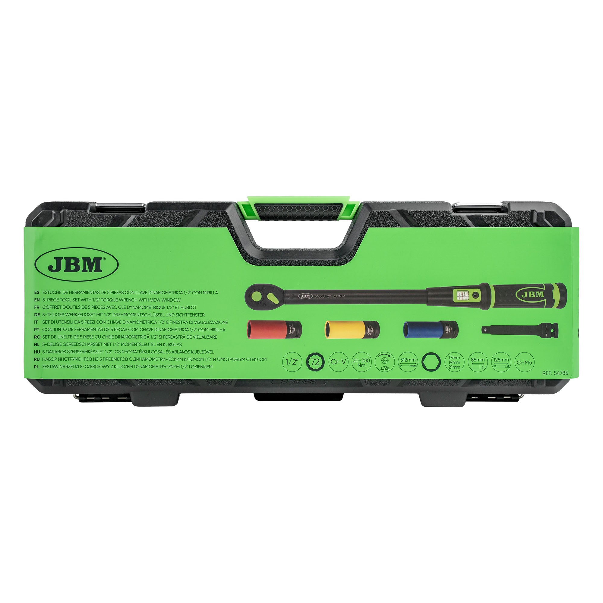 SET DI UTENSILI DA 5 PEZZI CON CHIAVE DINAMOMETRICA 1/2" JBM 54785