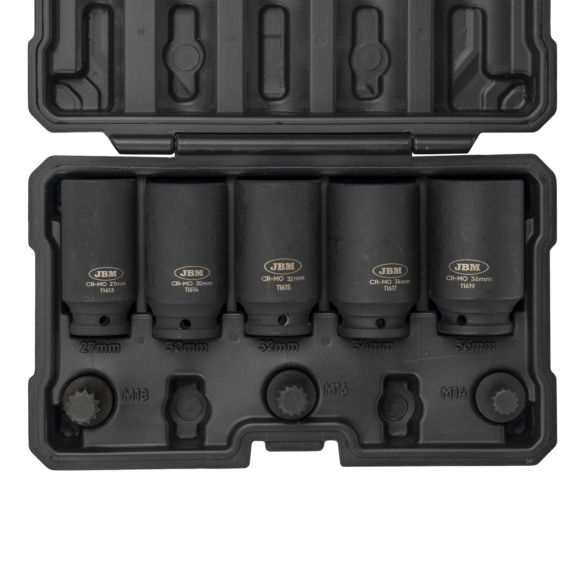 SET DI 5 BUSSOLE ESAGONALI E 3 PUNTE A PERCUSSIONE XZN DA 1/2” JBM 54806