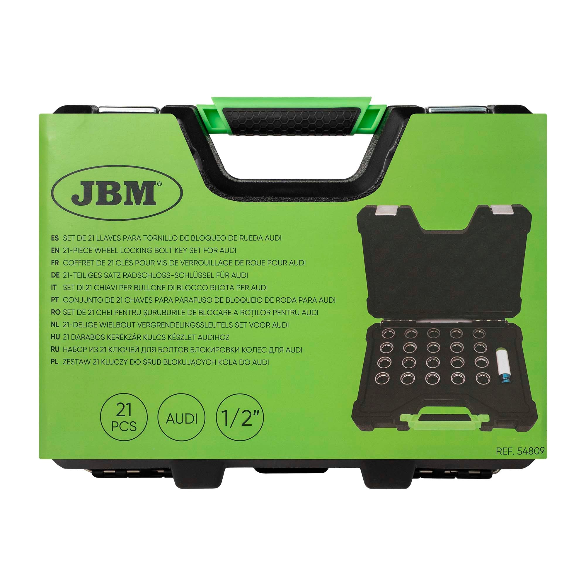 SET DI 22 CHIAVI PER BULLONE DI BLOCCO RUOTA PER AUDI 54809 JBM