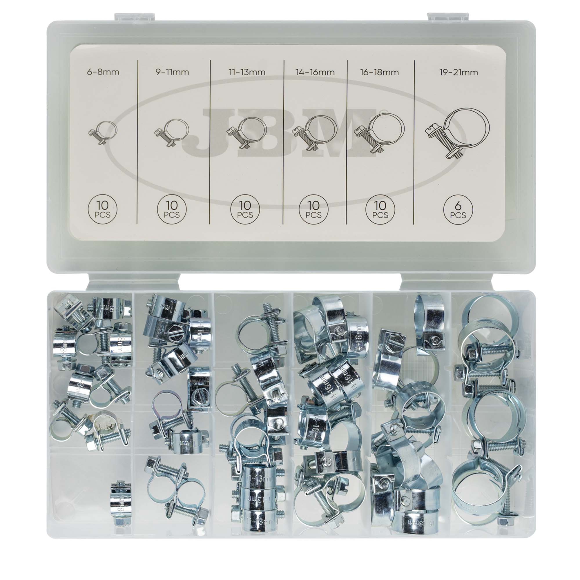 SCATOLA DI FASCETTE MINI PER TUBI FLESSIBILI 56 PEZZI 54935 JBM