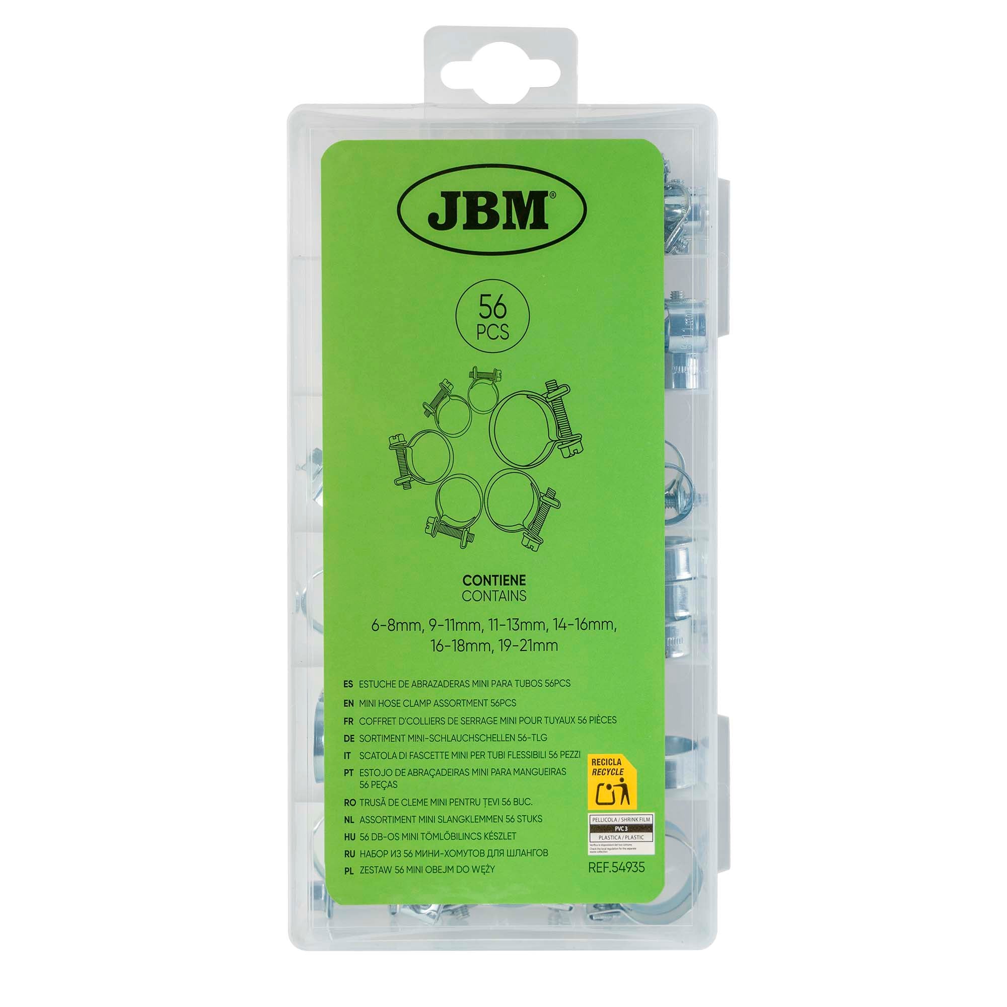 SCATOLA DI FASCETTE MINI PER TUBI FLESSIBILI 56 PEZZI 54935 JBM