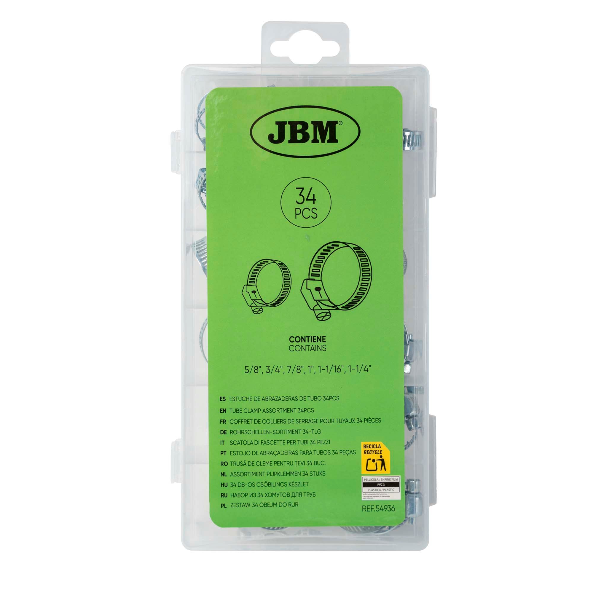 SCATOLA DI FASCETTE PER TUBI 34 PEZZI 54936 JBM