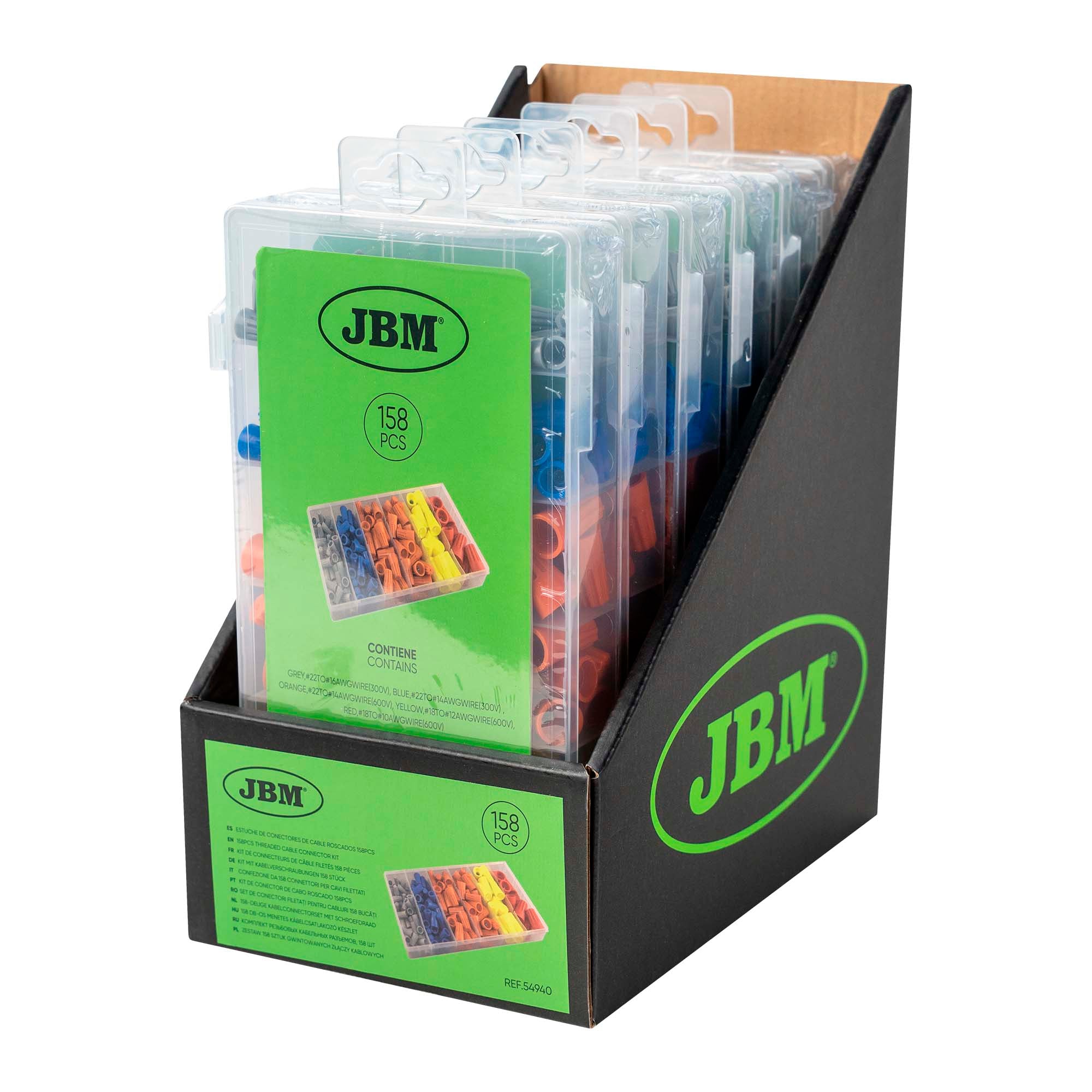 CONFEZIONE DA 158 CONNETTORI PER CAVI FILETTATI 54940 JBM