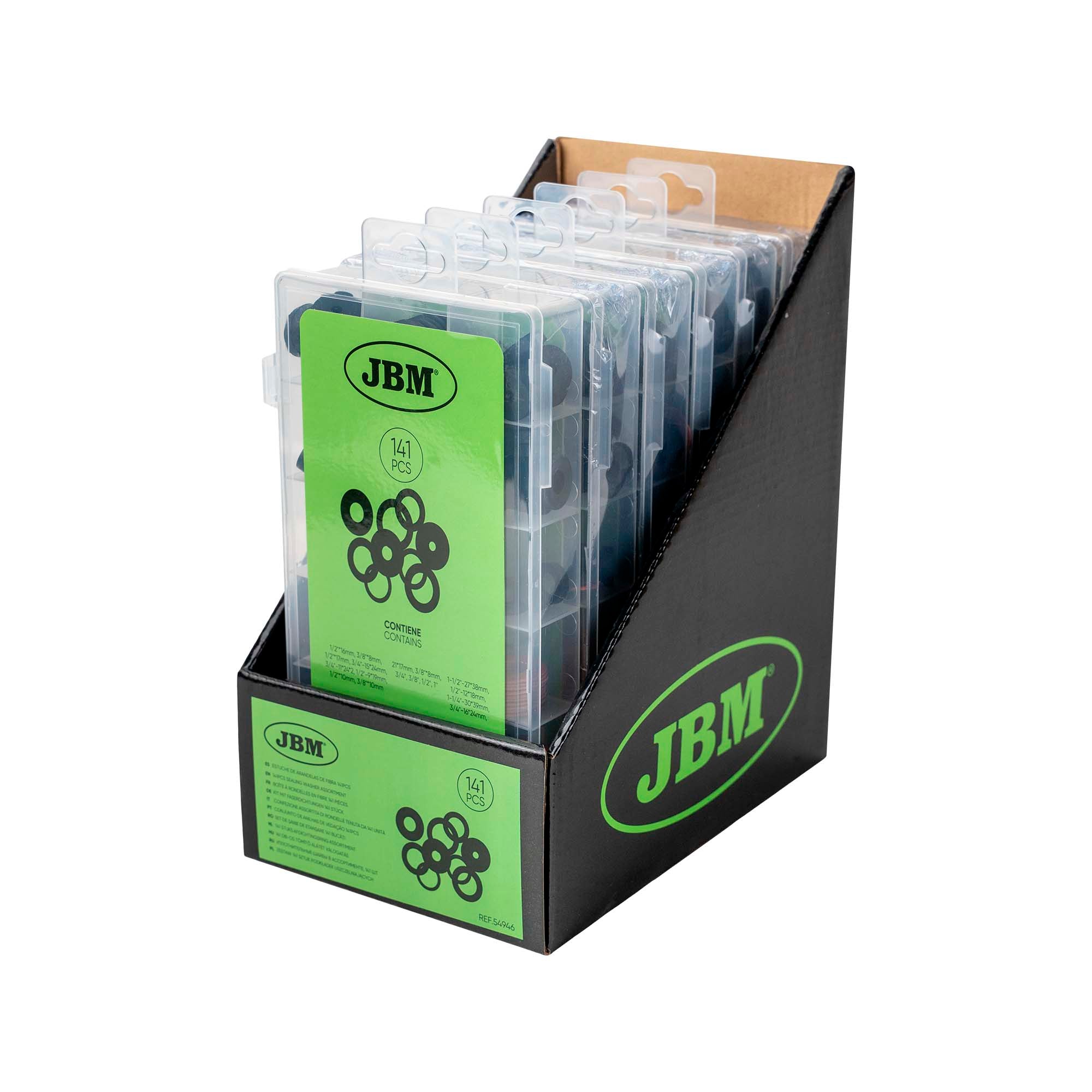 CONFEZIONE ASSORTITA DI RONDELLE TENUTA DA 141 UNITÀ 54946 JBM