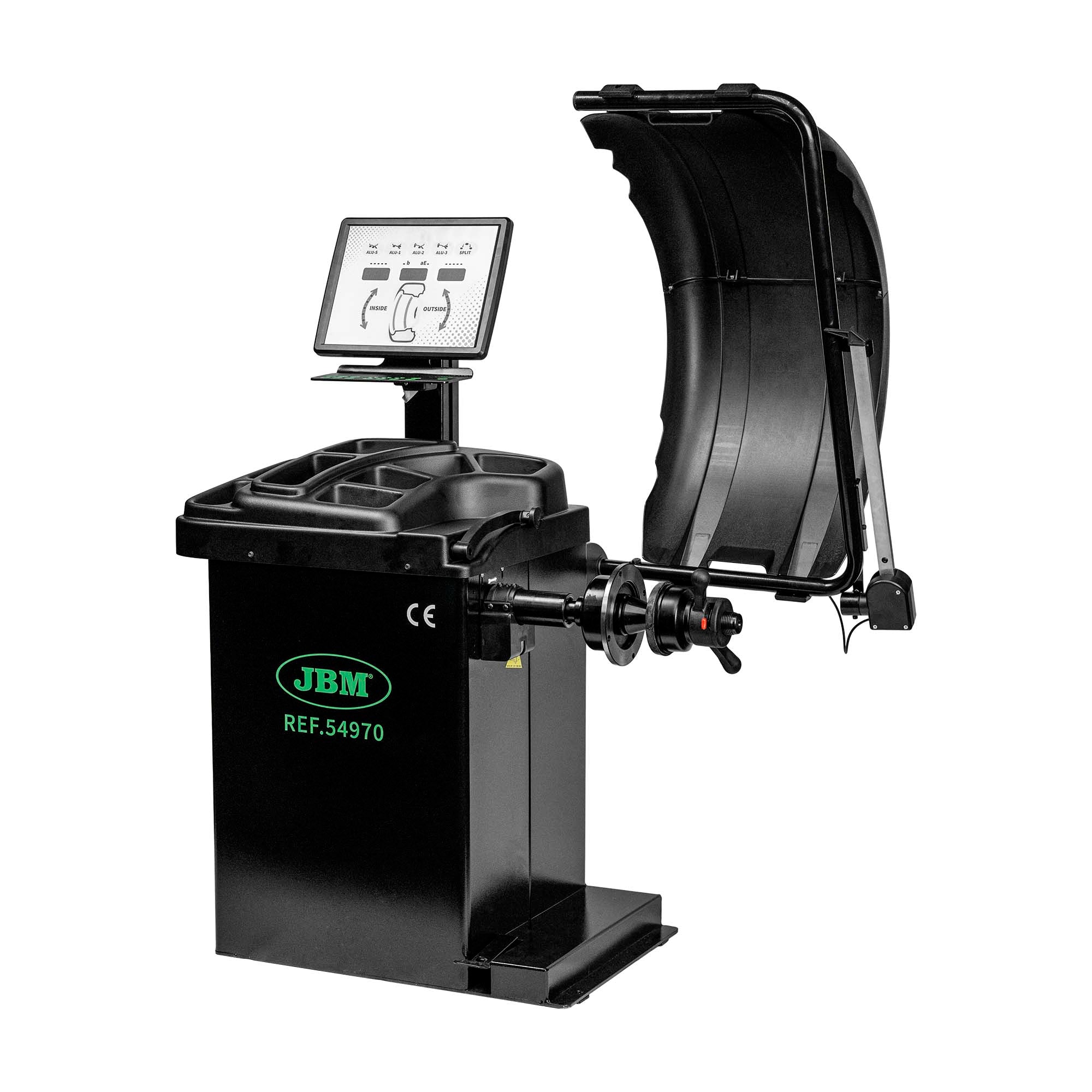 EQUILIBRATRICE DIGITALE PER RUOTE  54970  + 54964 SMONTAGOMME + 53956 SEDIA JBM