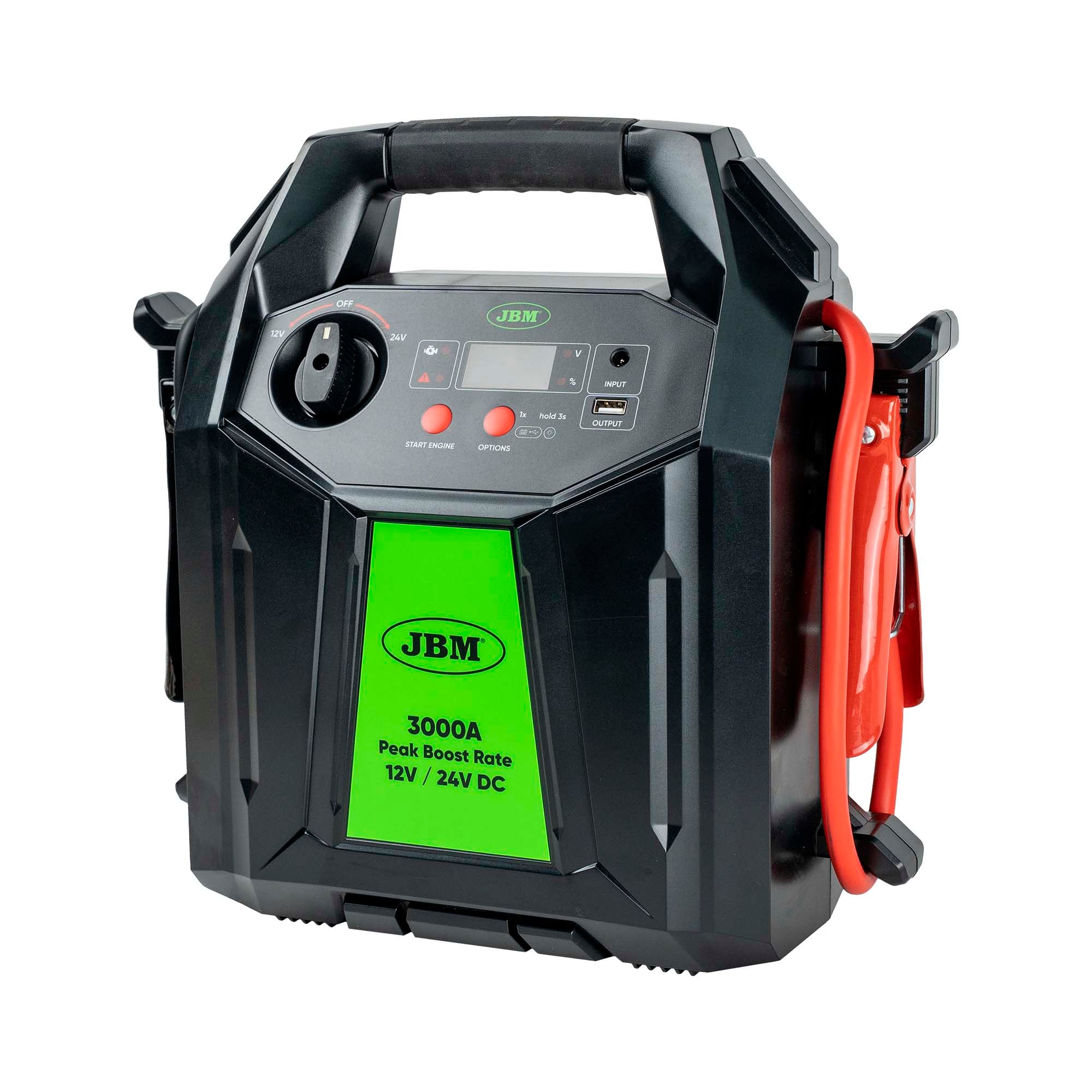 AVVIATORE MULTIFUNZIONE PER VEICOLI CON DISPLAY DIGITALE E BATTERIE AL LITIO DA 48.000MAH – 12V/24V 55020 JBM
