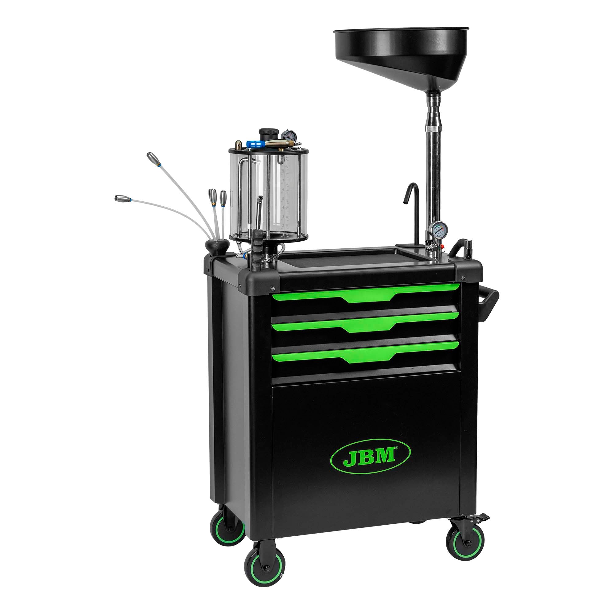 CARRELLO RACCOGLITORE D’OLIO CON SISTEMA DI ASPIRAZIONE E SCOMPARTI JBM 55049