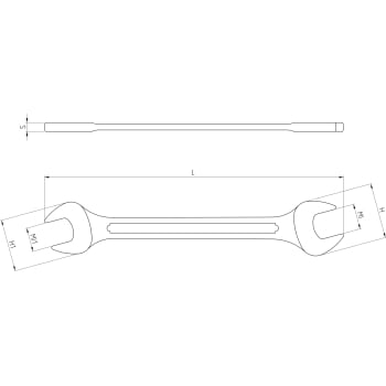 Chiavi a forchetta doppie cromate Beta 55AS - Disegno con misure