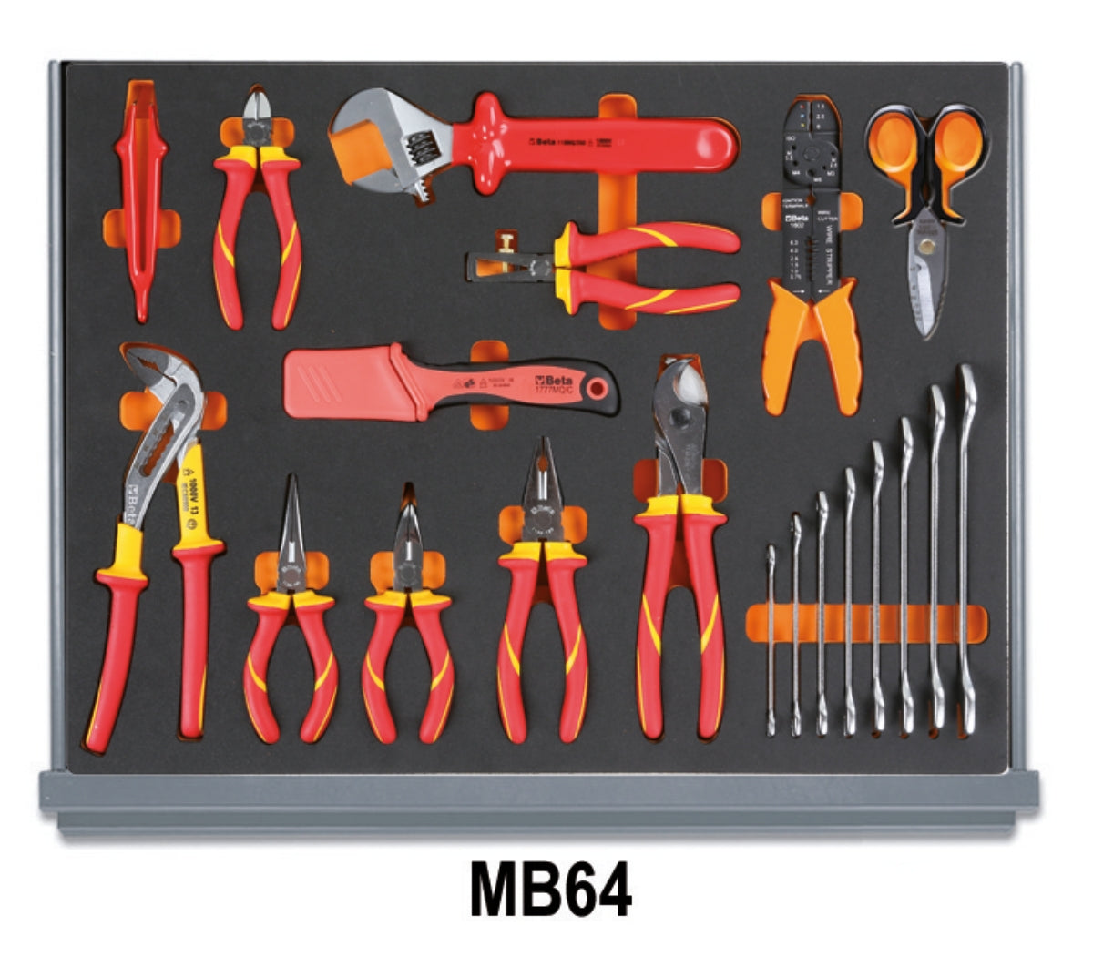 Assortimento di 94 utensili per elettrotecnica in vassoio morbido in EVA Beta 5935ET/1MB