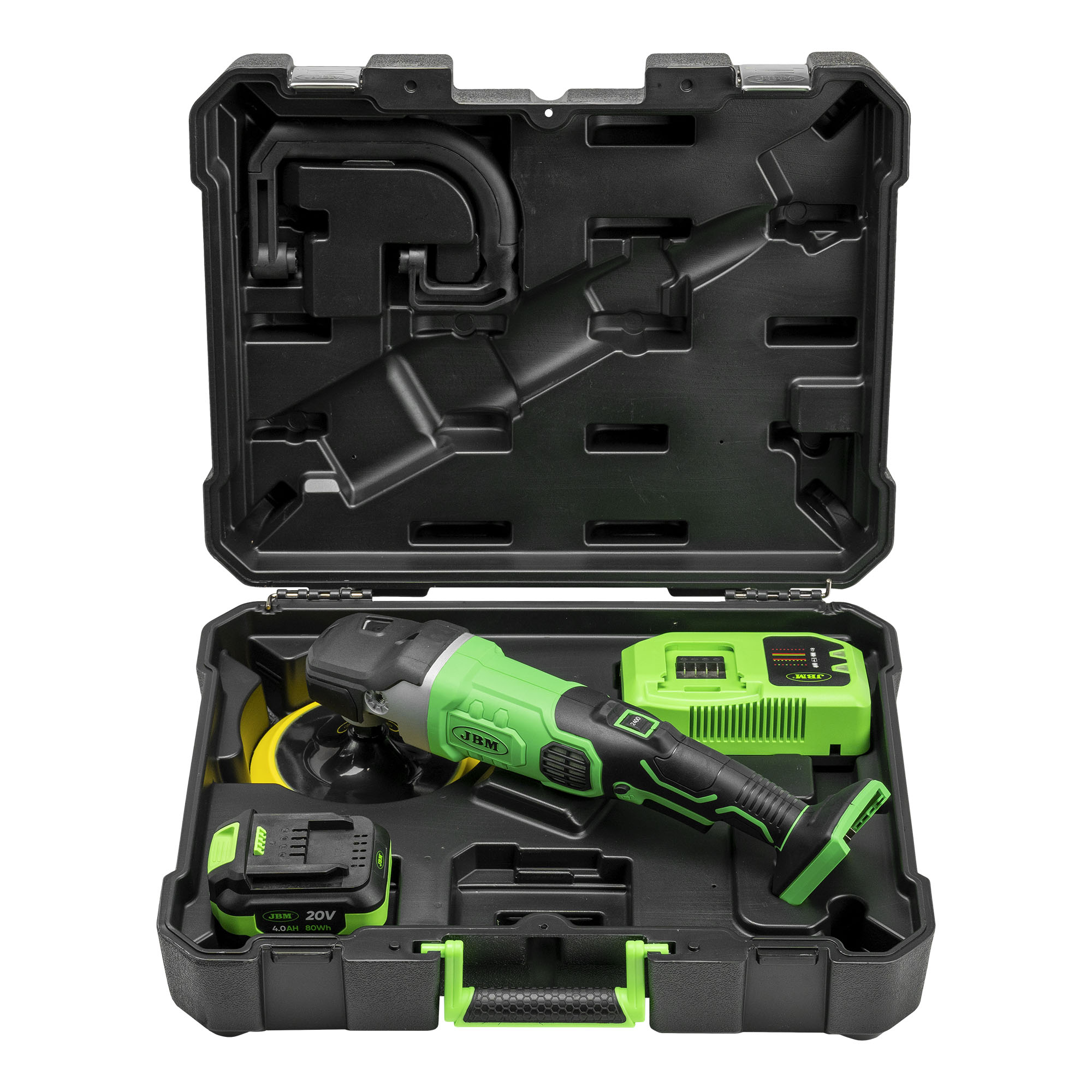 LUCIDATRICE BRUSHLESS A BATTERIA CON CUSTODIA JBM 60009C 4AH SET + 6KG. PROSCIUTTO CRUDO IBERICO