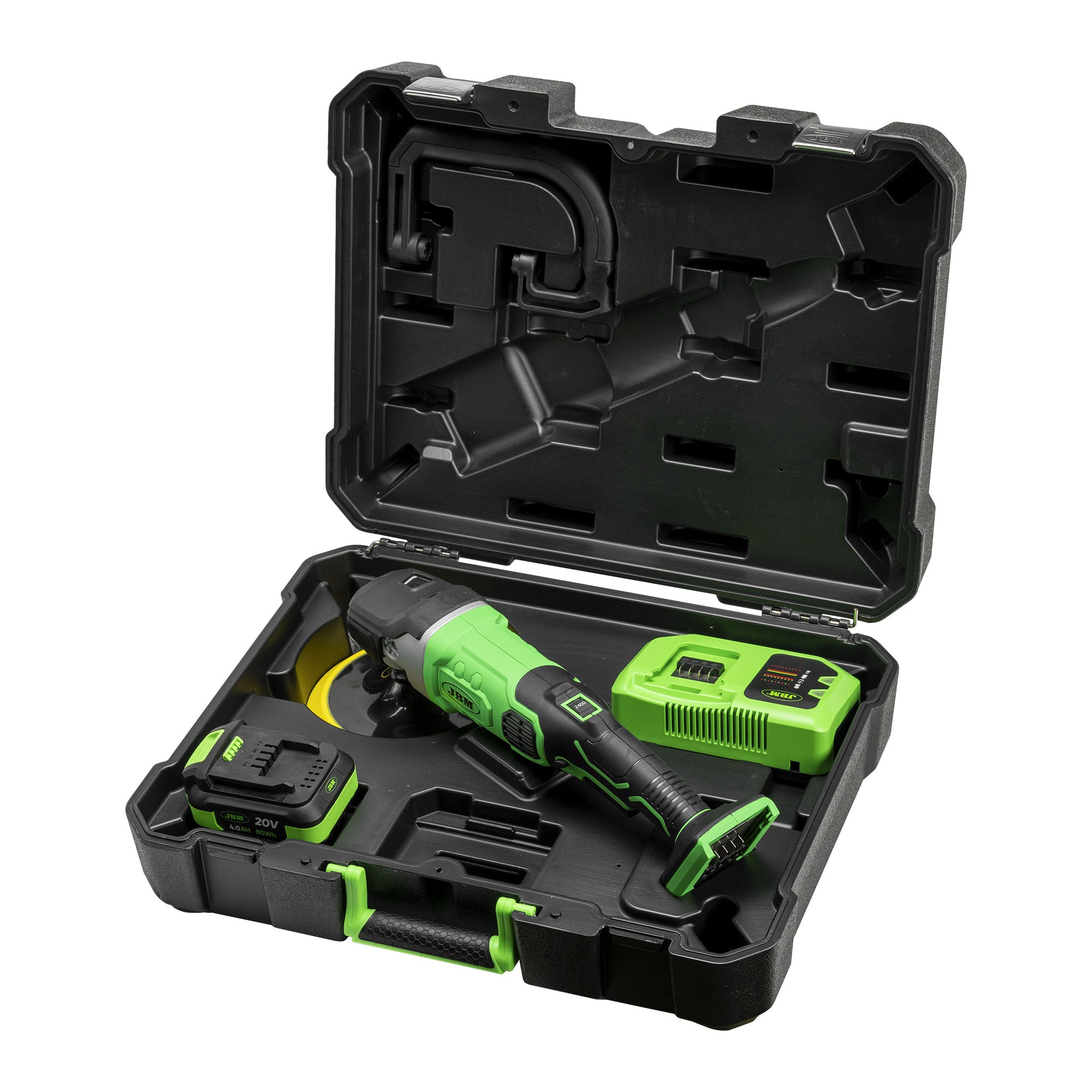 LUCIDATRICE BRUSHLESS A BATTERIA CON CUSTODIA JBM 60009C 4AH SET + 6KG. PROSCIUTTO CRUDO IBERICO