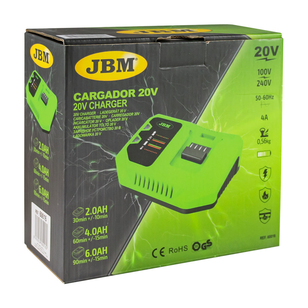 CARICABATTERIE 20V - 4A JBM 60016