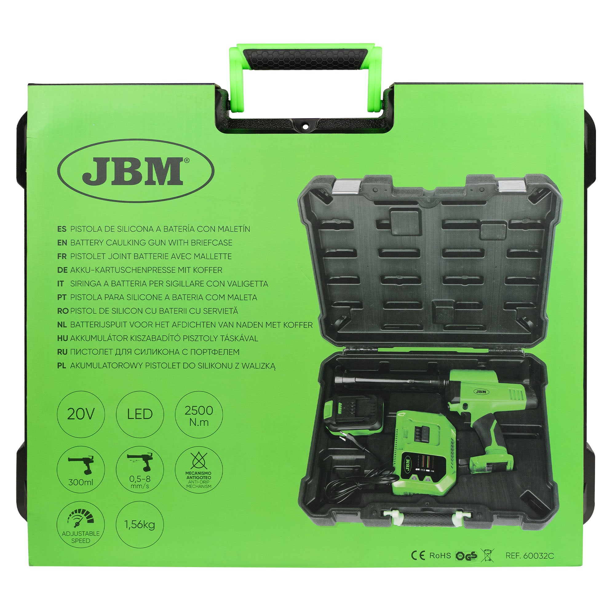 PISTOLA SILICONE A BATTERIA PER SIGILLARE CON CUSTODIA JBM 60032C