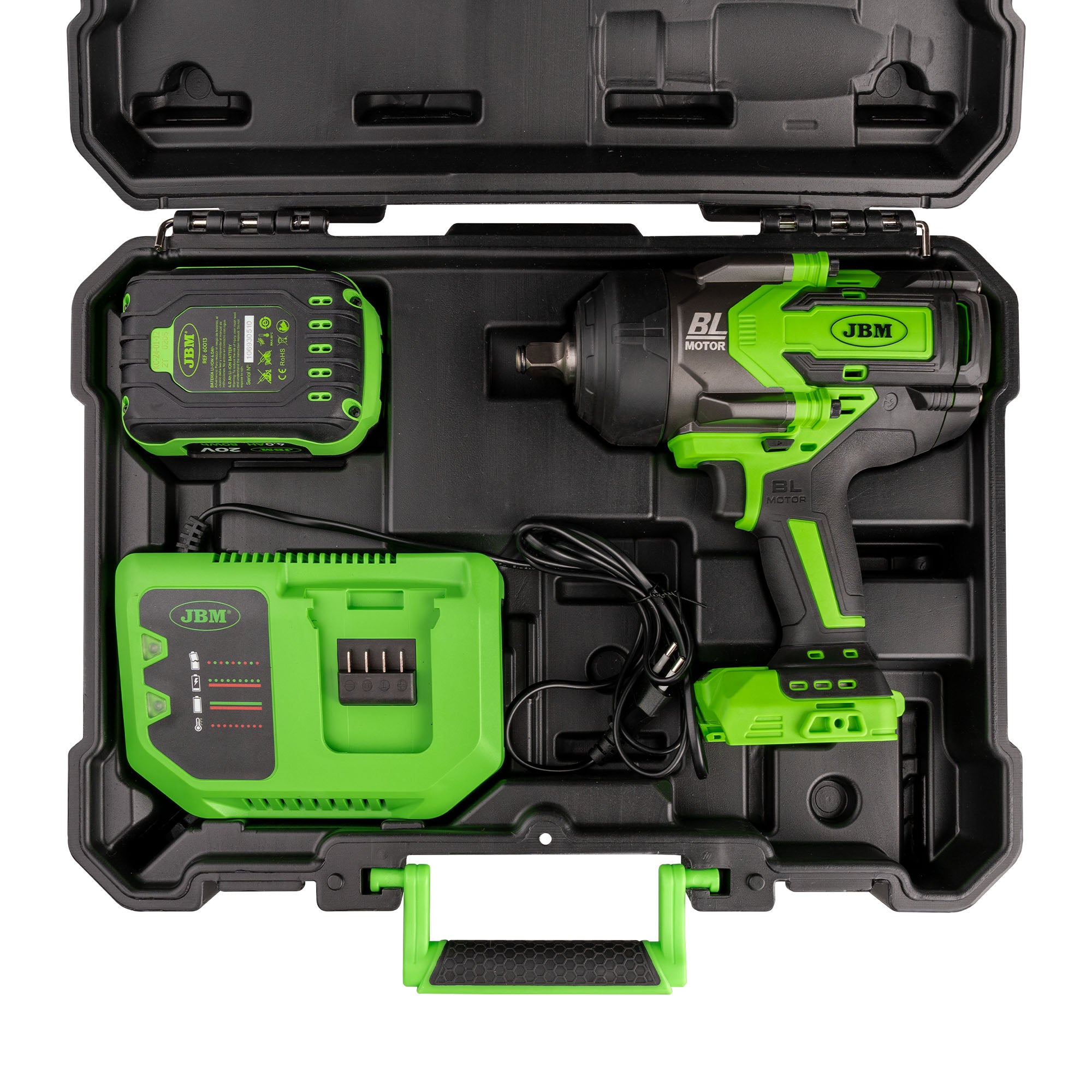 AVVITATORE PNEUMATICO BRUSHLESS A BATTERIA 1/2" 1300NM CON VALIGETTA 60044C JBM