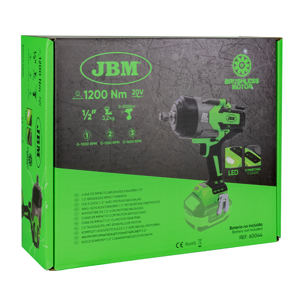 AVVITATORE PNEUMATICO DA 1/2" 1300NM CON MOTORE BRUSHLESS 60044 JBM