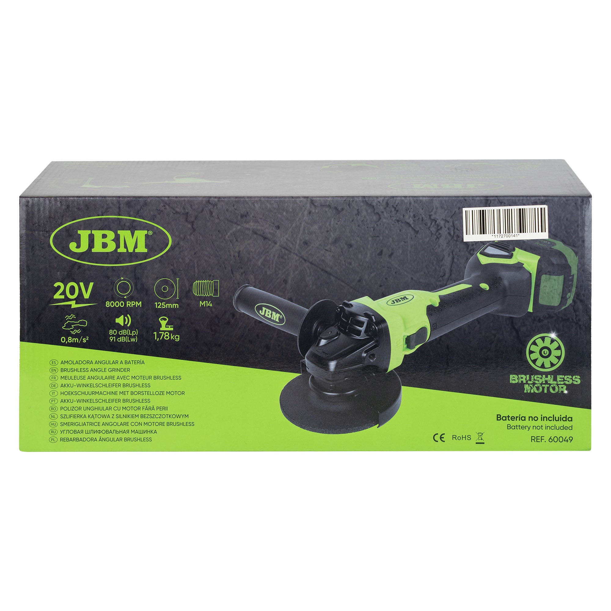 SMERIGLIATRICE ANGOLARE A BATTERIA - 125 MM 60049 JBM