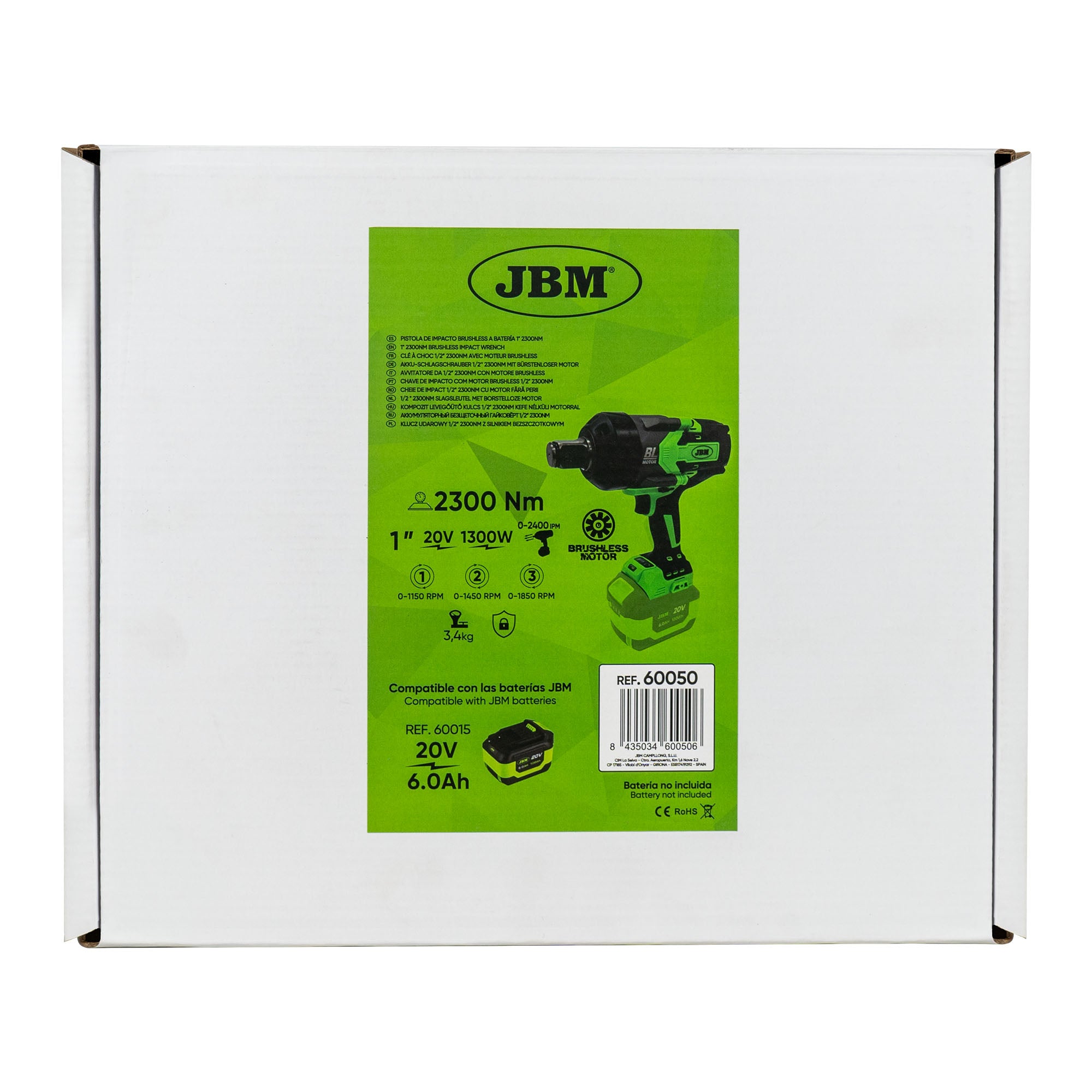 AVVITATORE PNEUMATICO DA 1" 2300NM CON MOTORE BRUSHLESS 60050 JBM