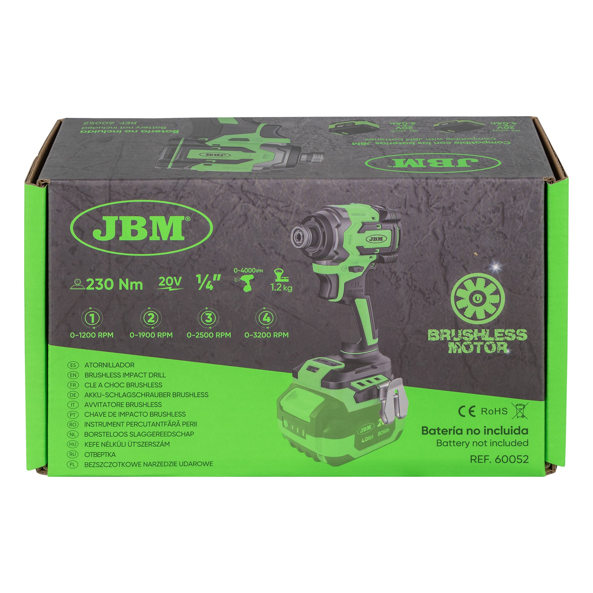 AVVITATORE A IMPULSI A BATTERIA 1/4" 230 NM 60052 JBM