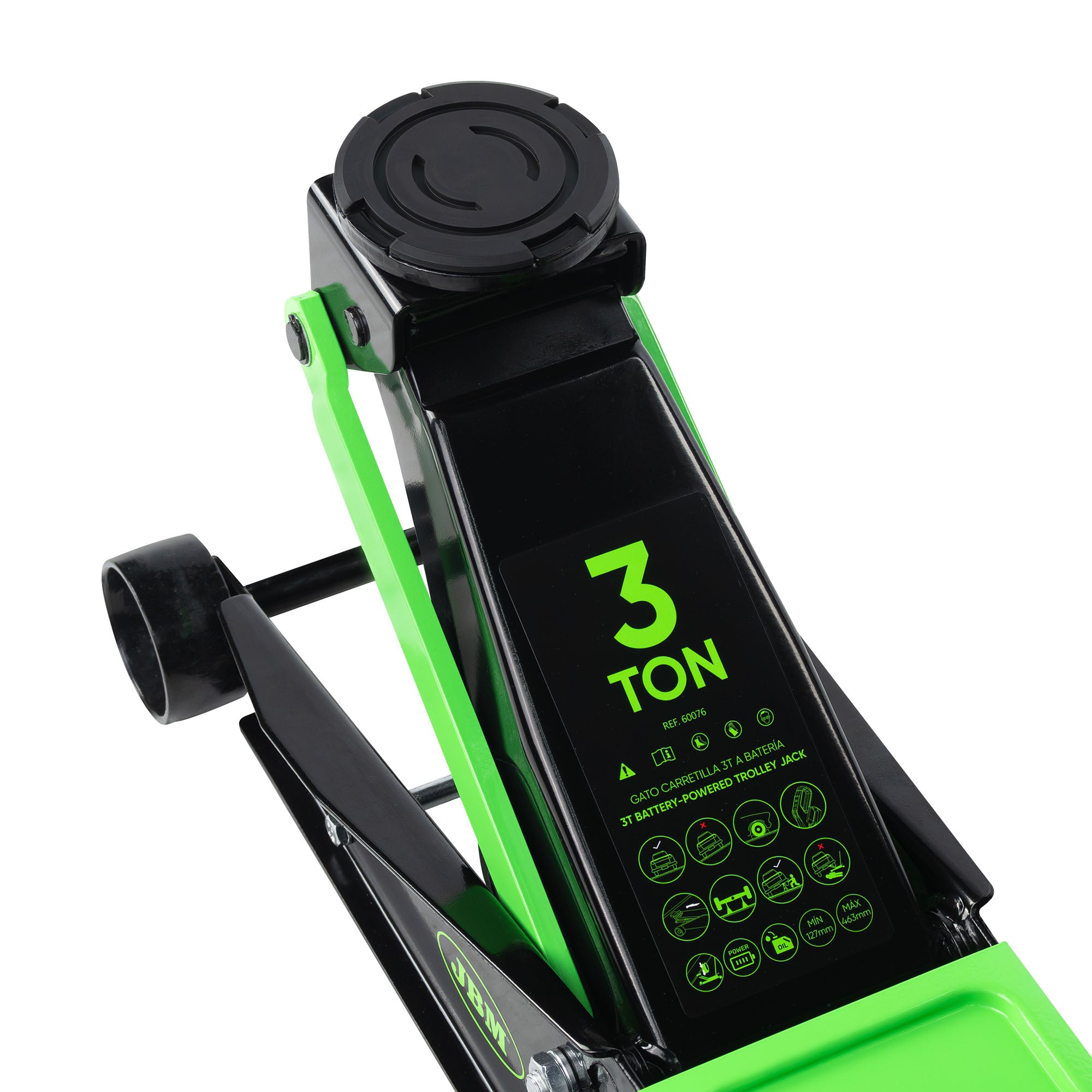 CRIC A CARRELLO IDRAULICO 3T A BATTERIA JBM 60076 SET 6AH 1 BATTERIA e CARICABATTERIE
