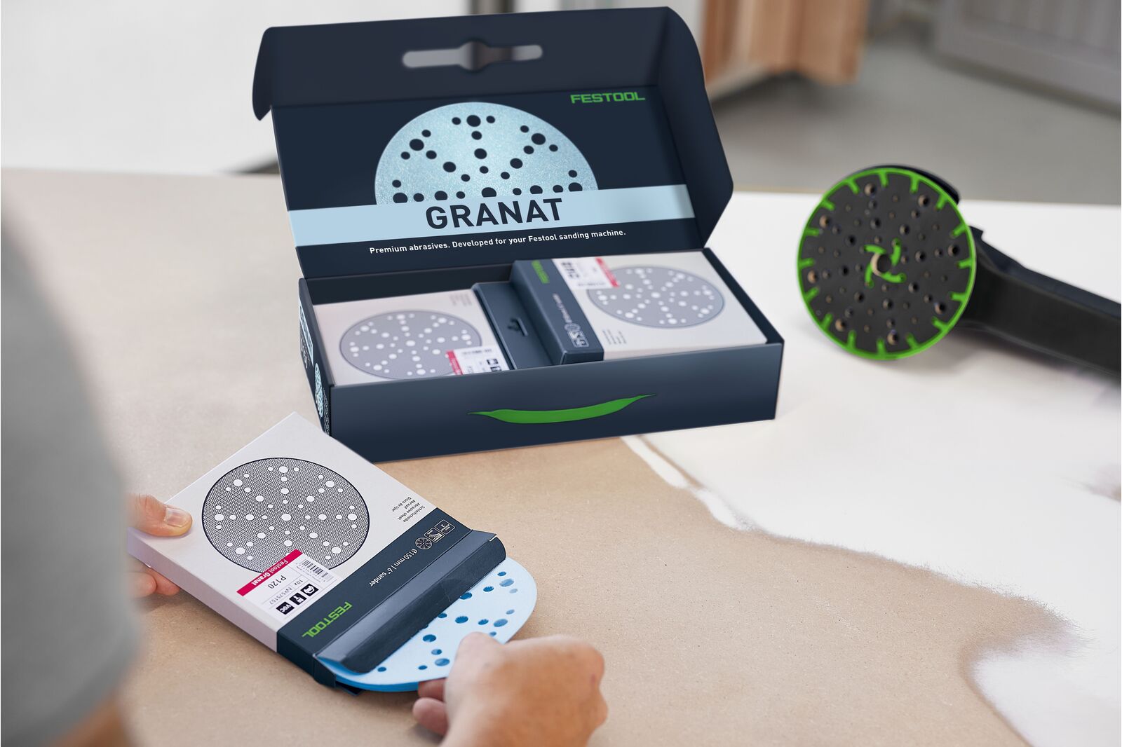 STARTER SET FESTOOL Dischi Granat 60pz. 150mm + Borraccia