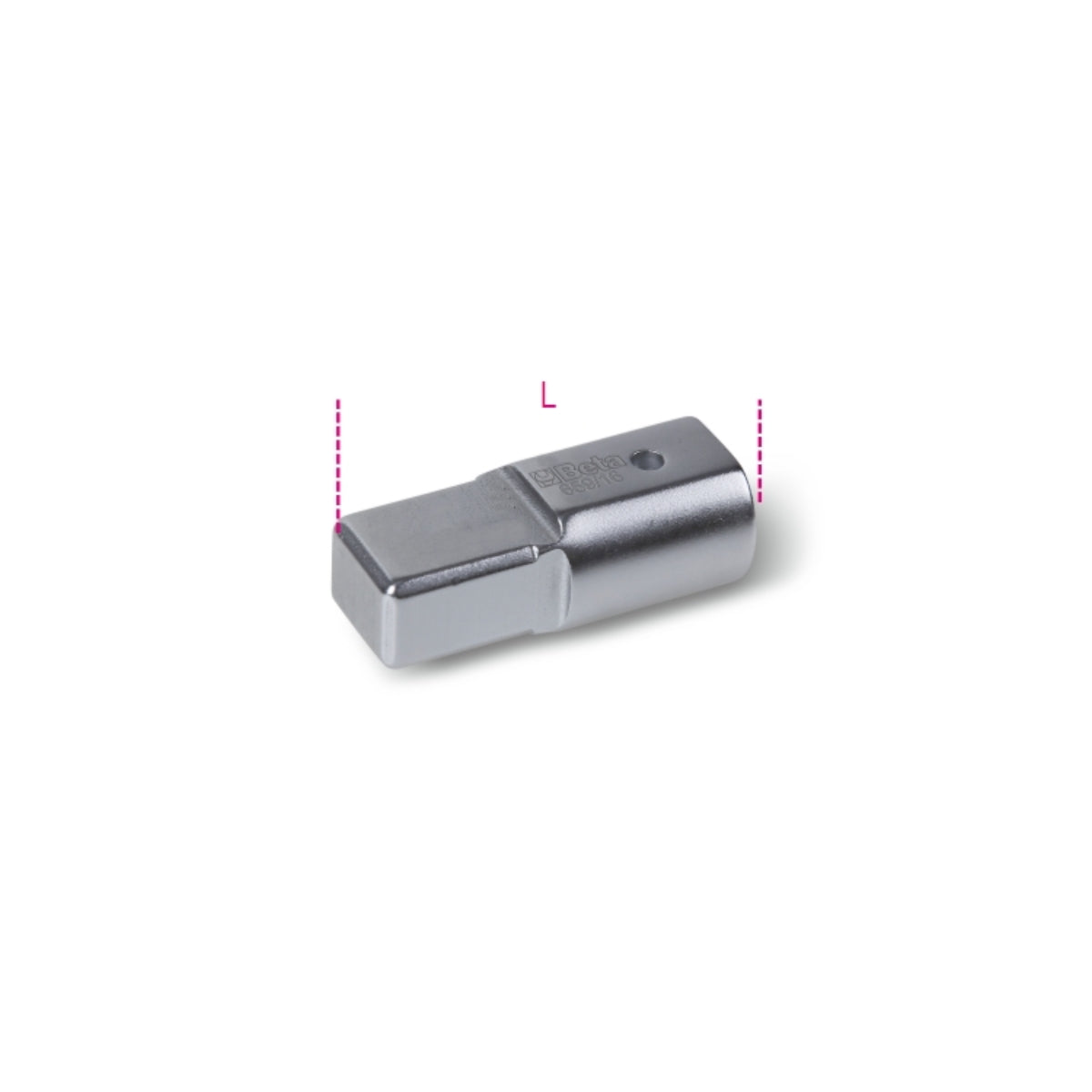 Raccordo con attacco rettangolare femmina 9x12 mm e maschio 14x18 mm Beta 659/16 - Disegno con misure