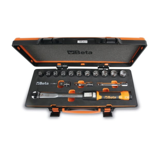 Chiave dinamometrica a scatto Zero-Reset in cassetta con bussole e prolunghe Beta 666/C10X