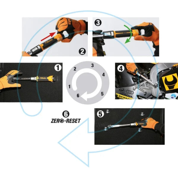 Chiave dinamometrica a scatto ZERO-RESET con cricchetto semplice per serraggi destrorsi e sinistrorsi beta 667
