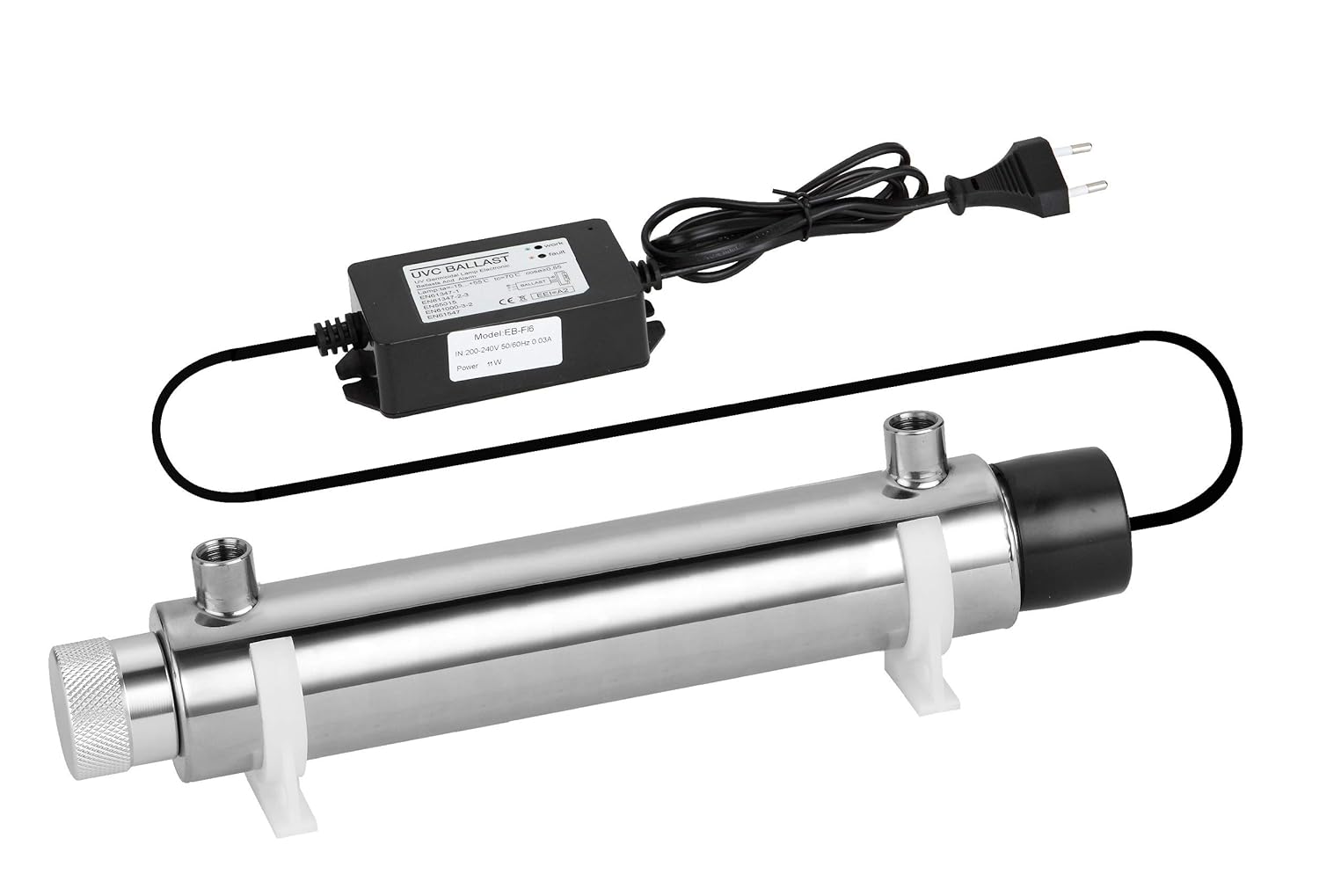 Sterilizzatore UV Acqua Completo Antibatterico con Lampada 11 watt 4 litri/minuto per Impianti di Filtrazione e Osmosi Inversa