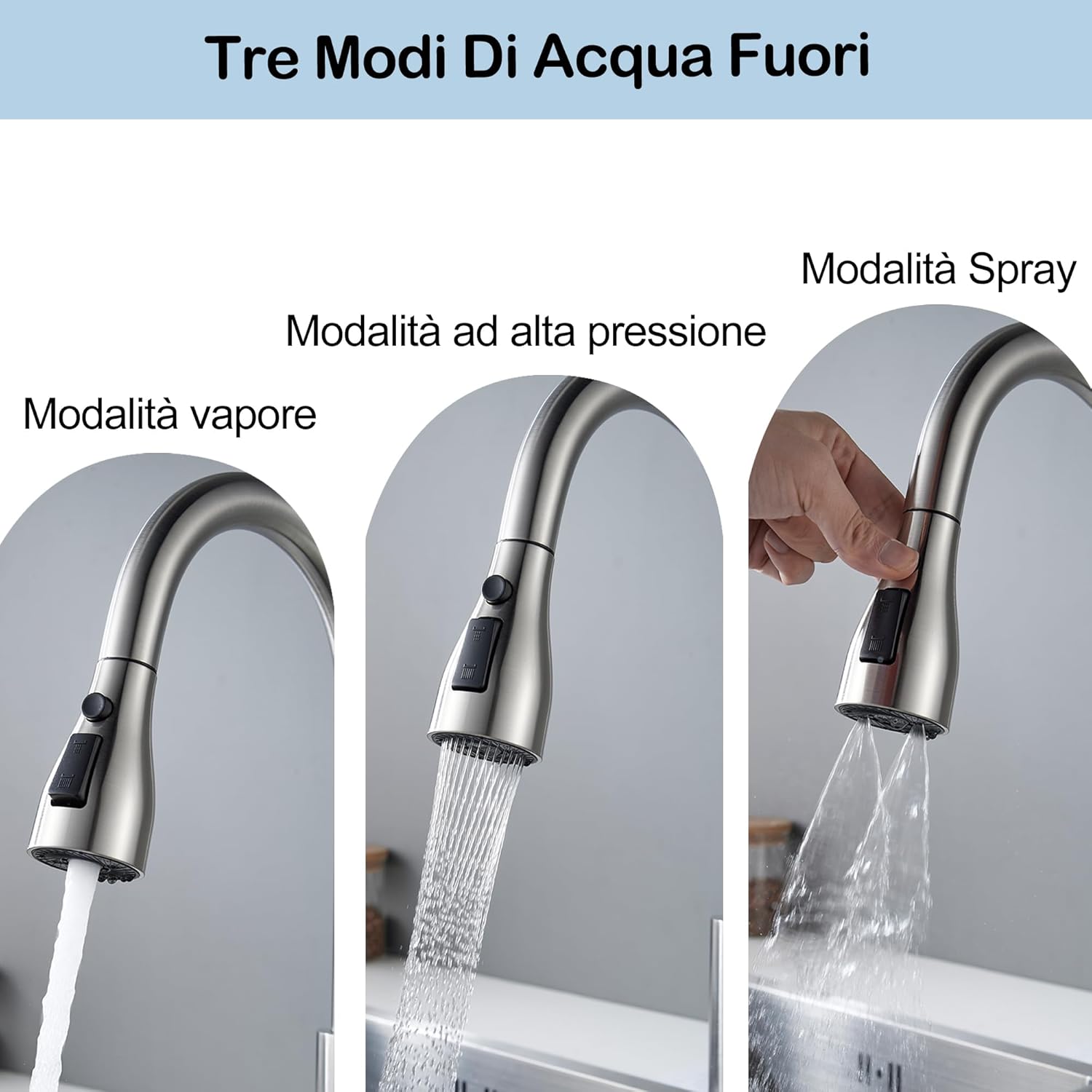 Rubinetto per modulo lavello curvo Workshopitaly MPS acciaio cromato