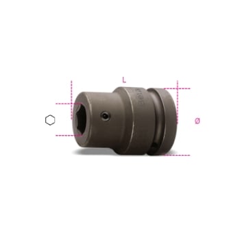 Bussola portainserti Macchina con attacco quadro femmina 1.1/2" fosfatata Beta 727PI/32 - Disegno con misure